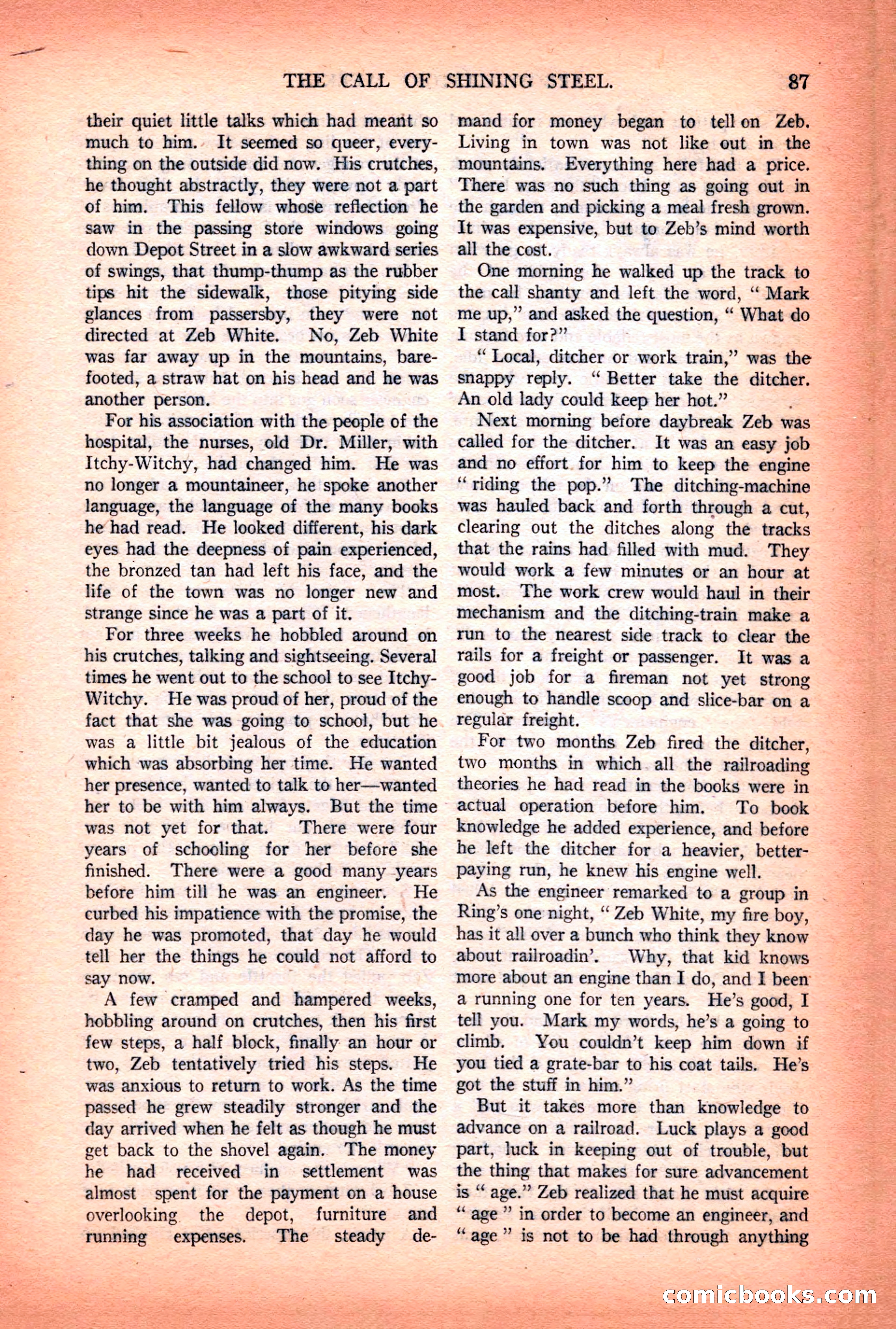 Argosy All-Story Weekly — "Lure of the Wild" — page 99 of 174