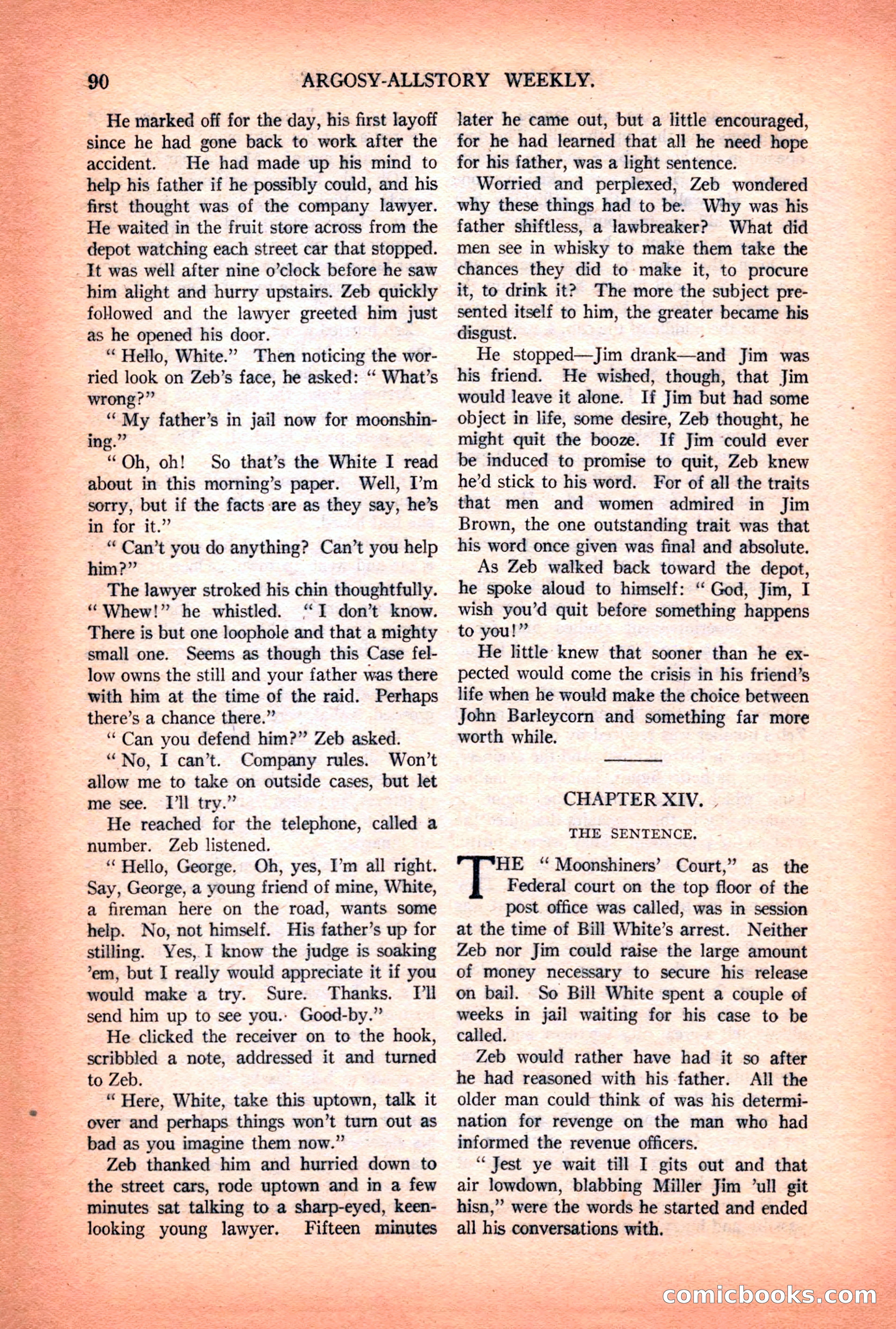 Argosy All-Story Weekly — "Lure of the Wild" — page 102 of 174