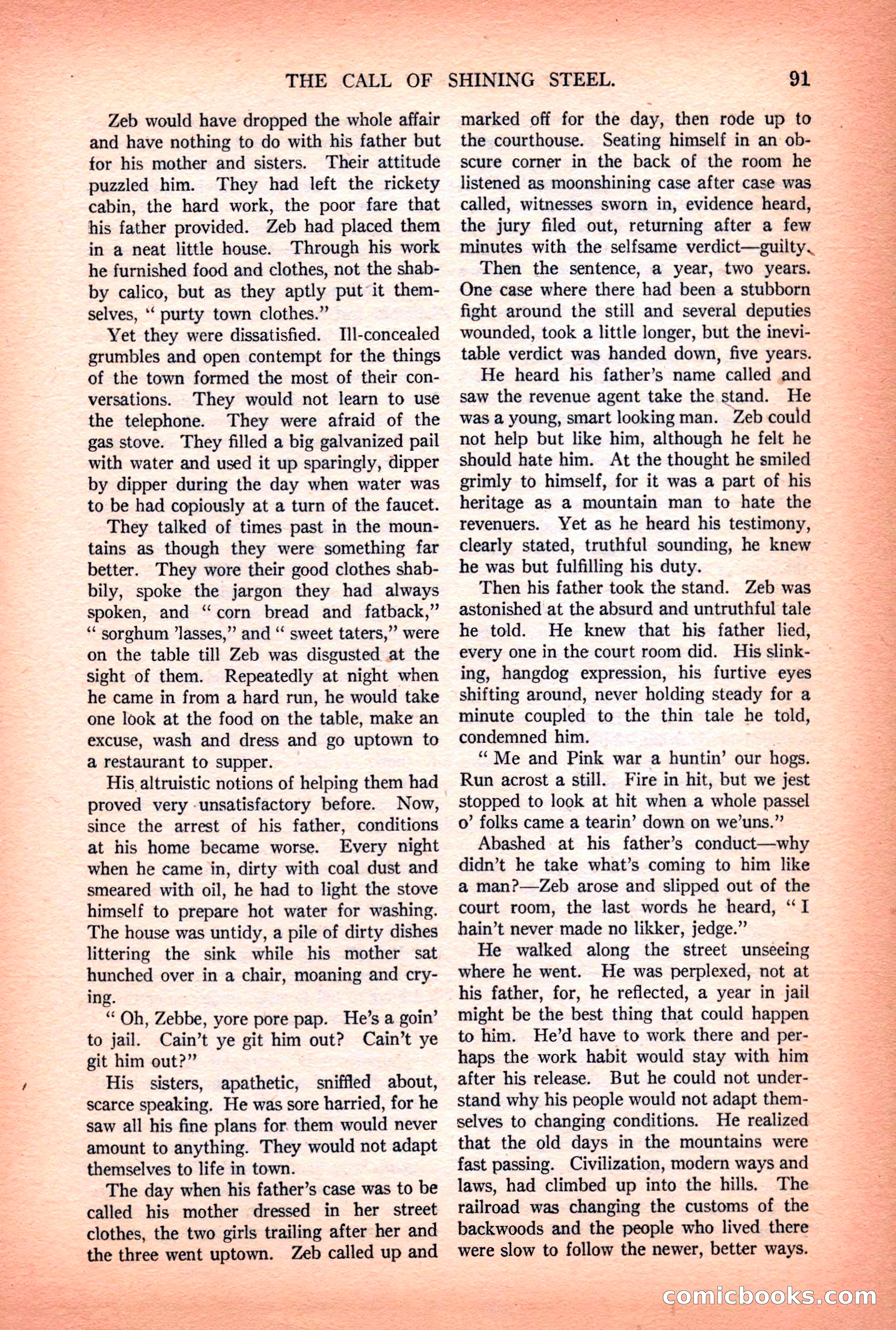 Argosy All-Story Weekly — "Lure of the Wild" — page 103 of 174