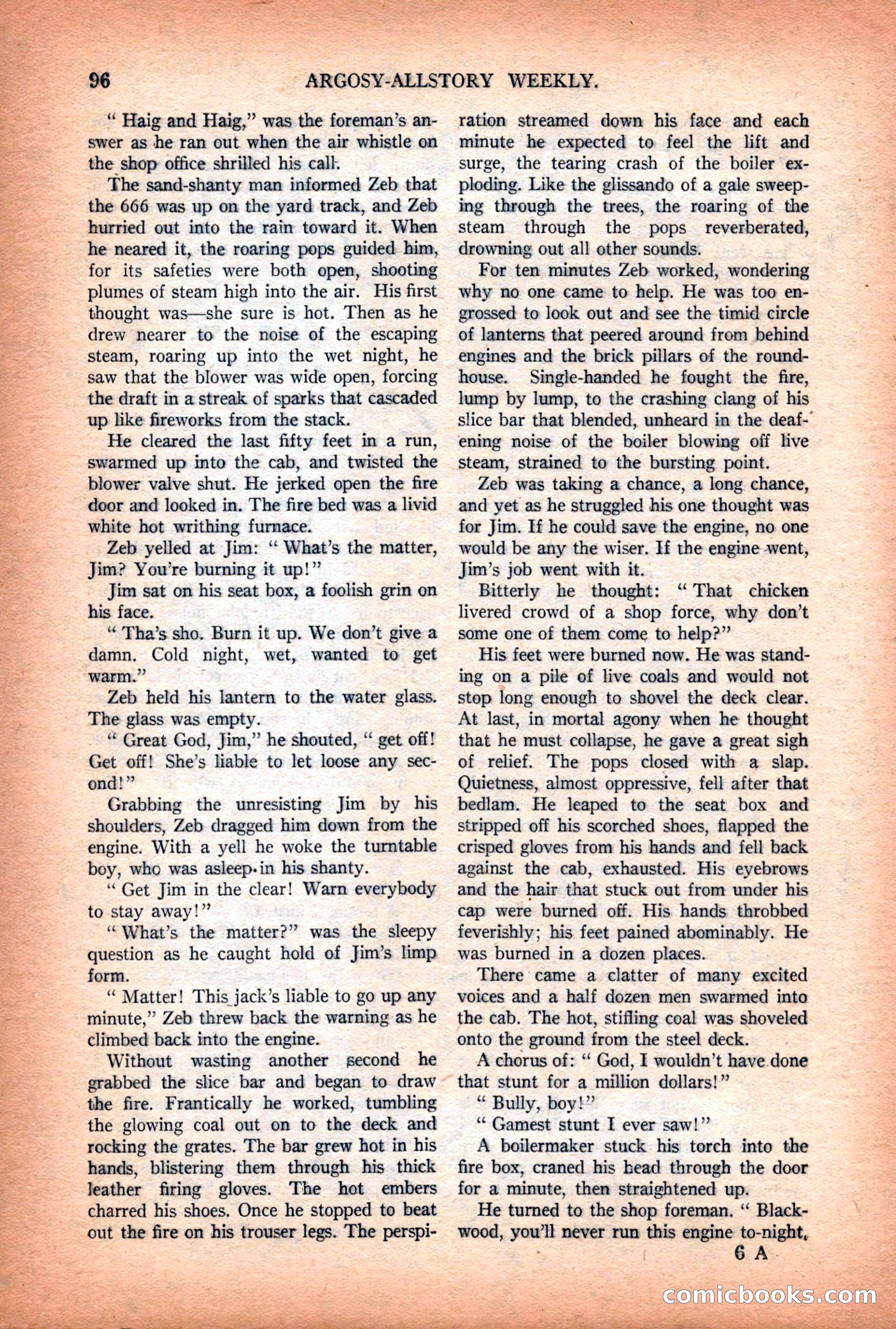 Argosy All-Story Weekly — "Lure of the Wild" — page 108 of 174