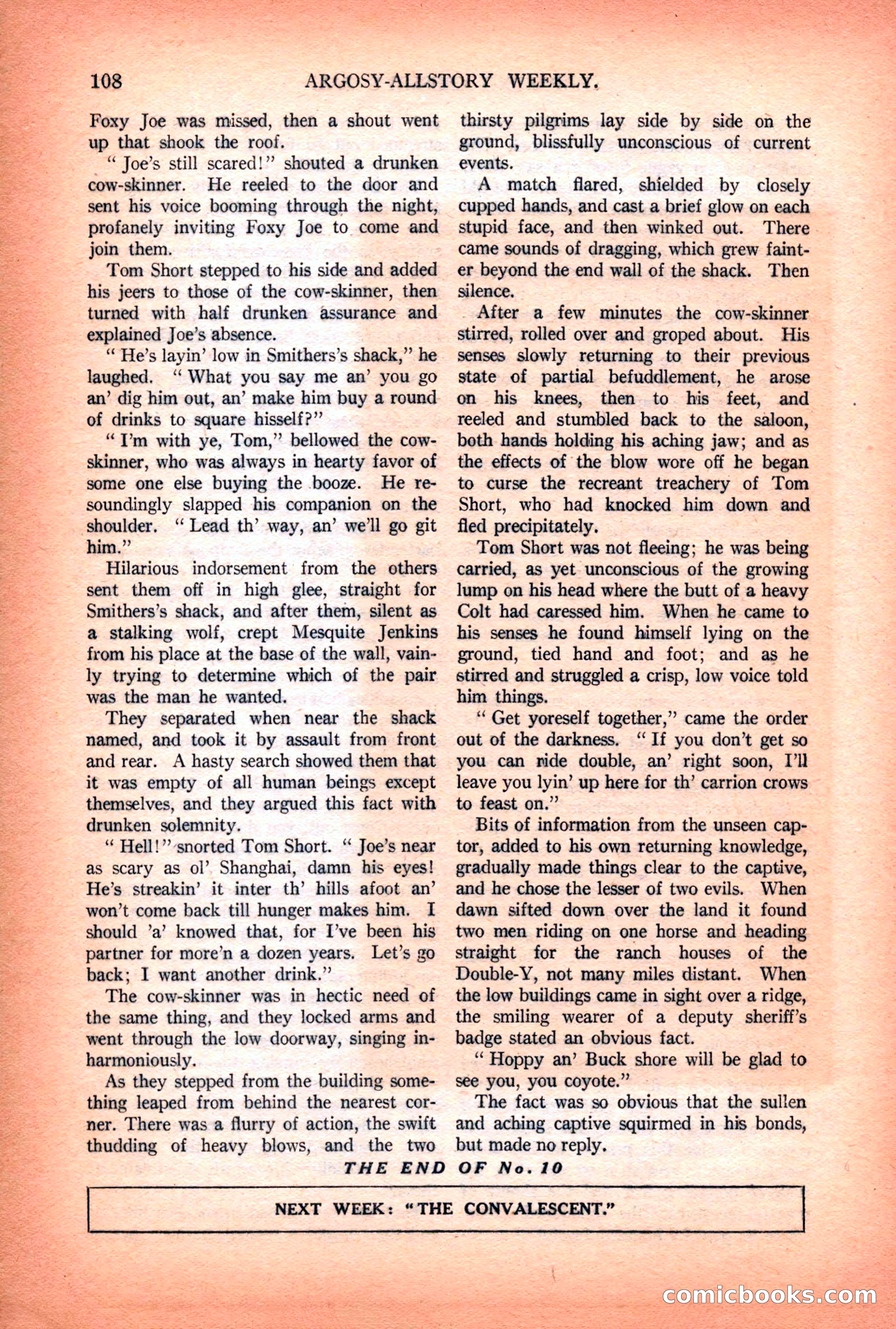 Argosy All-Story Weekly — "Lure of the Wild" — page 120 of 174
