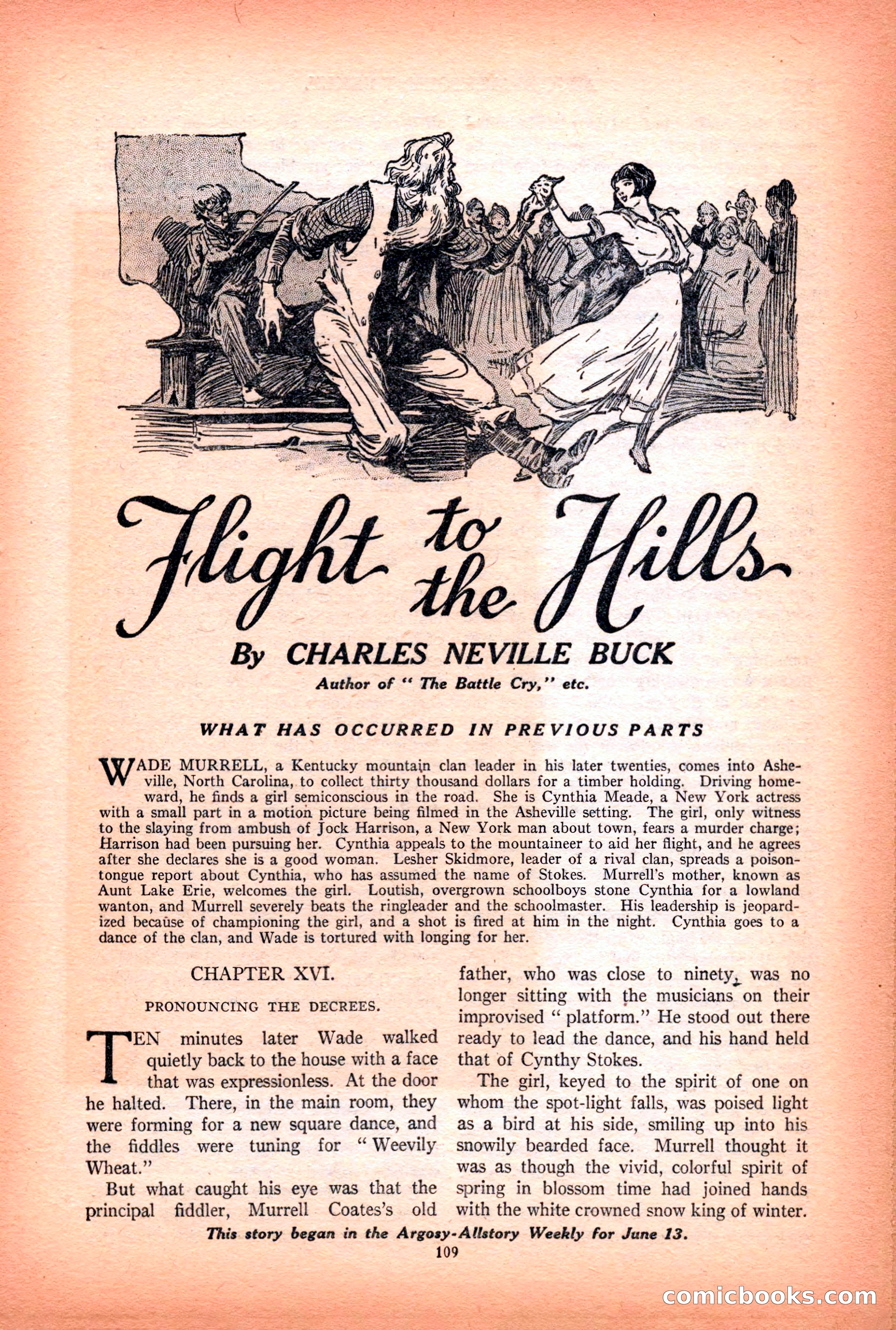 Argosy All-Story Weekly — "Lure of the Wild" — page 121 of 174