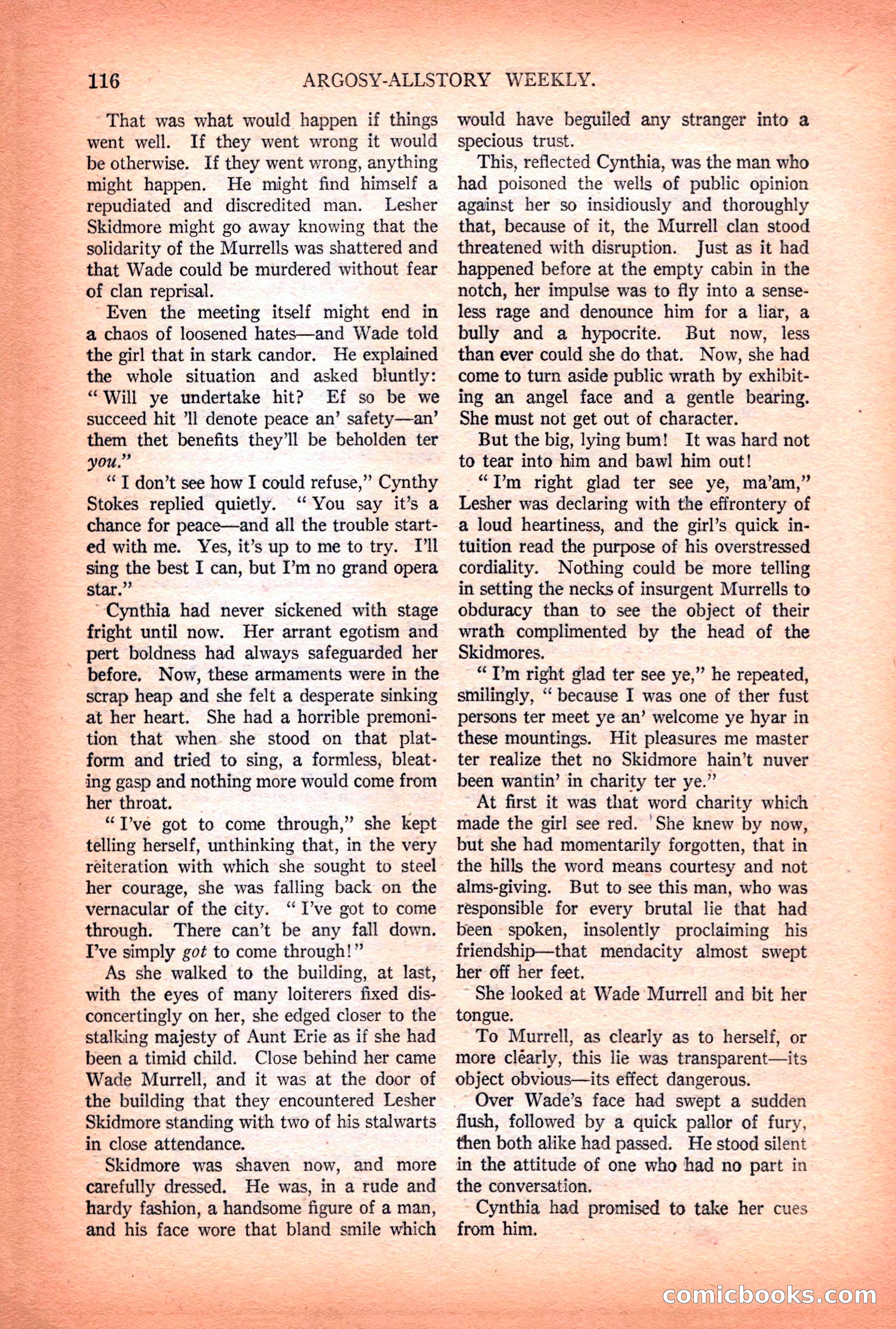 Argosy All-Story Weekly — "Lure of the Wild" — page 128 of 174