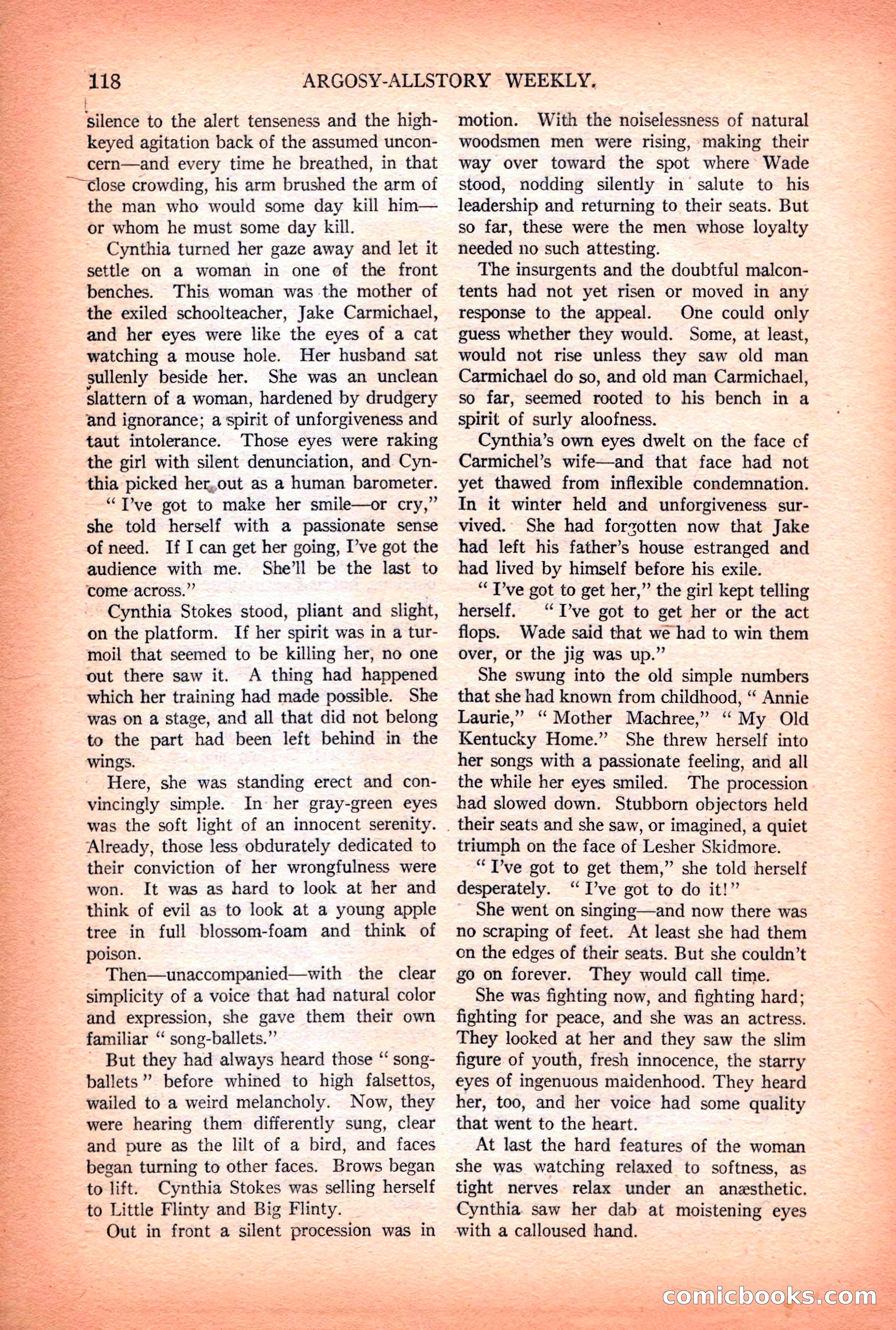 Argosy All-Story Weekly — "Lure of the Wild" — page 130 of 174
