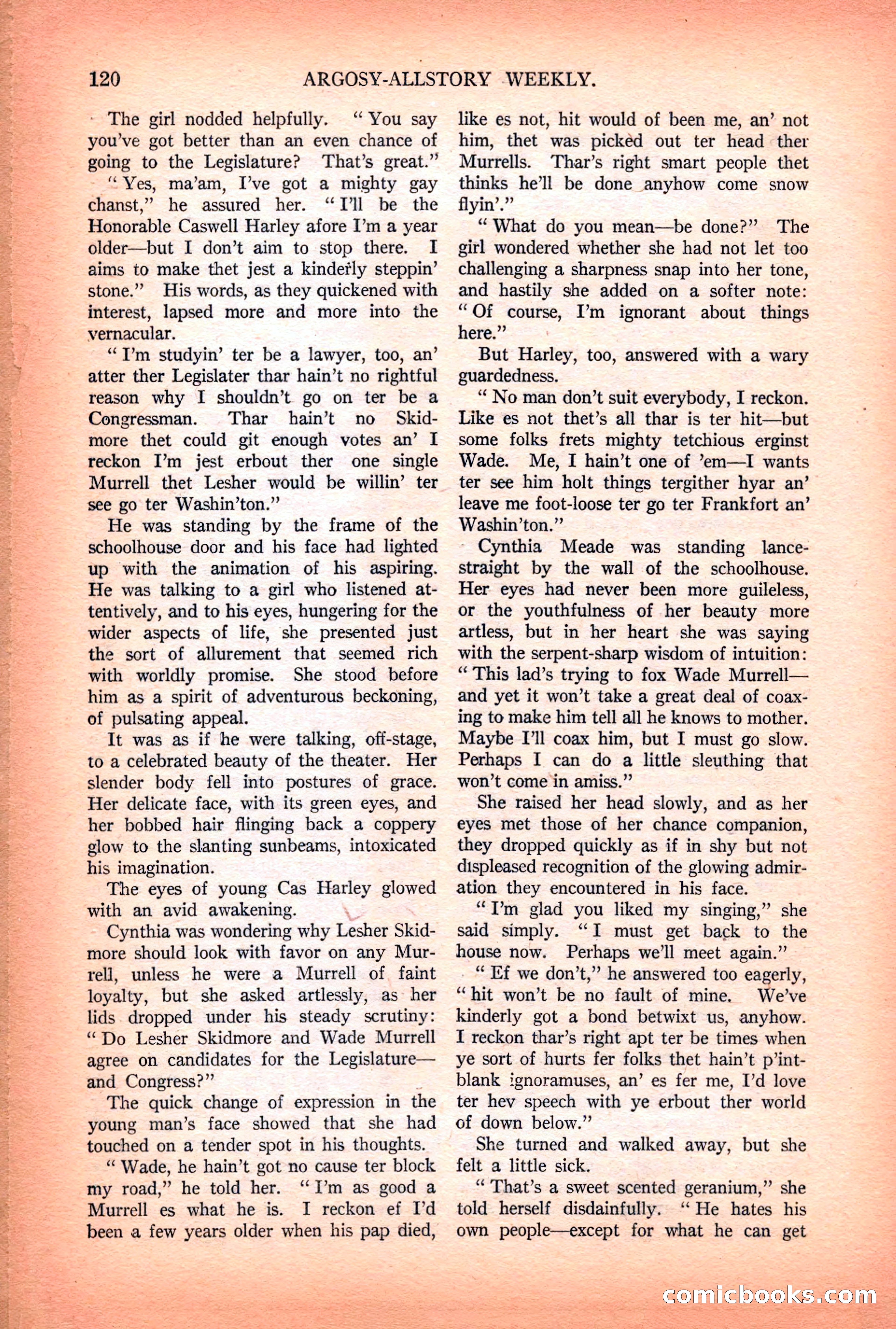 Argosy All-Story Weekly — "Lure of the Wild" — page 132 of 174