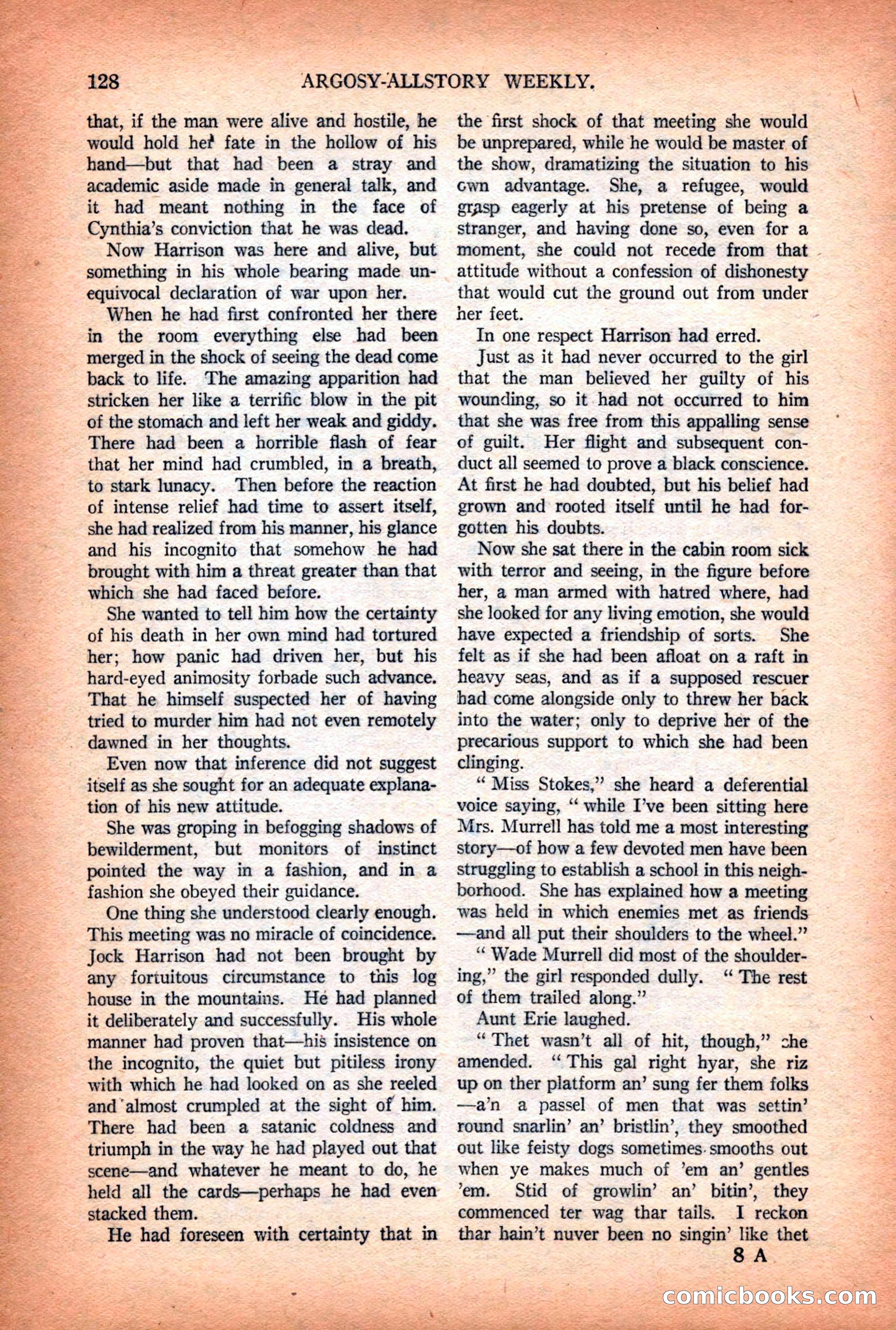 Argosy All-Story Weekly — "Lure of the Wild" — page 140 of 174