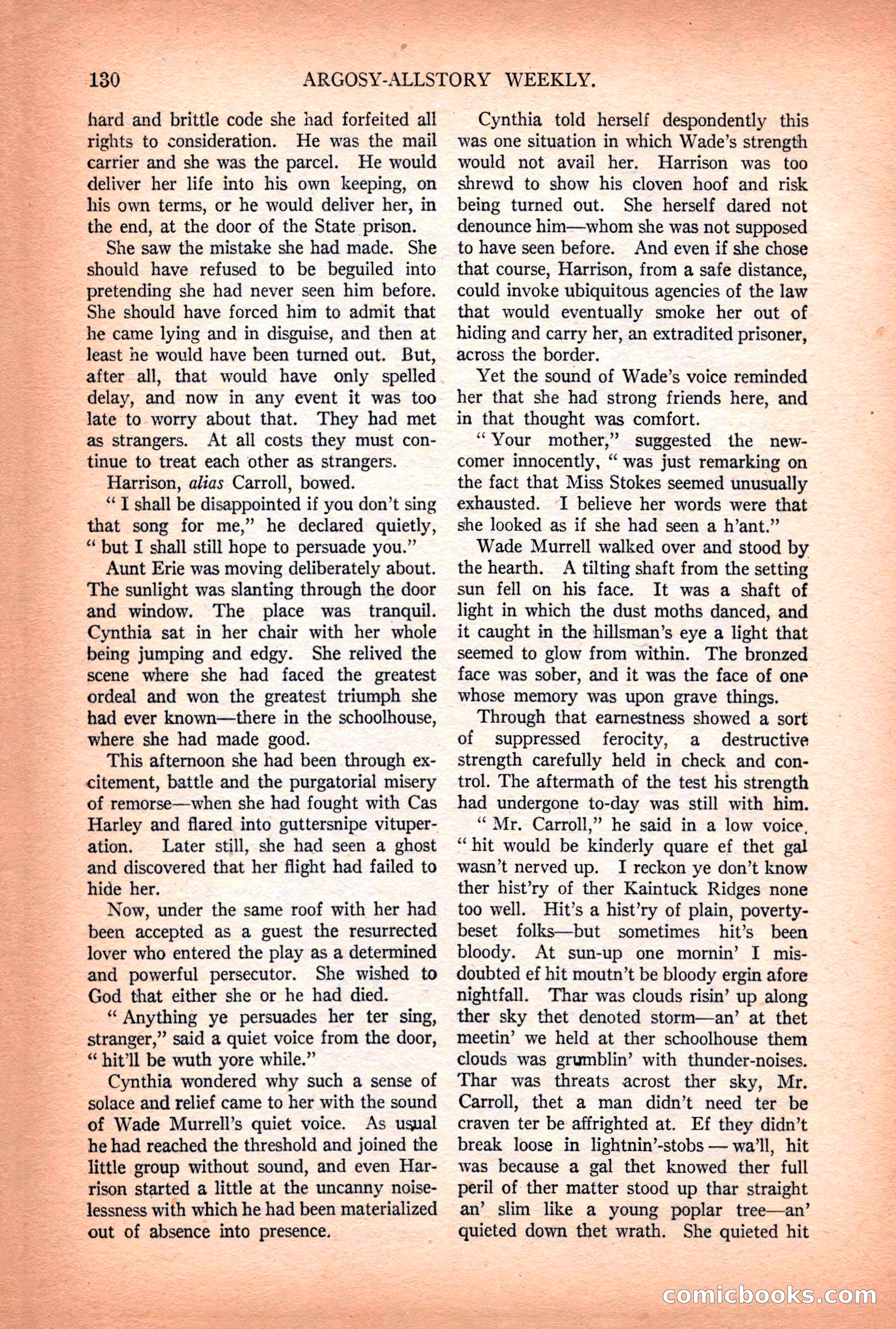 Argosy All-Story Weekly — "Lure of the Wild" — page 142 of 174