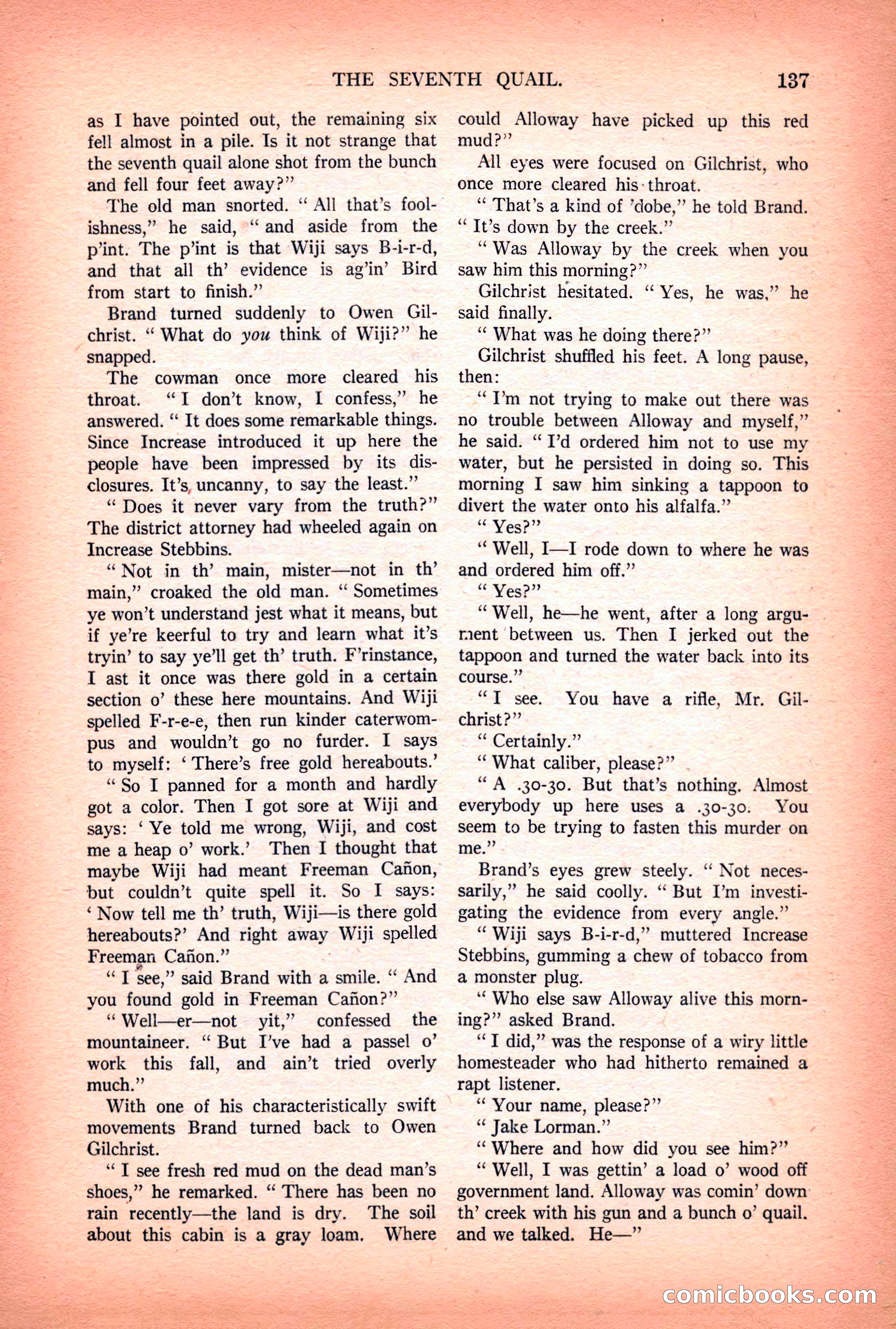 Argosy All-Story Weekly — "Lure of the Wild" — page 149 of 174