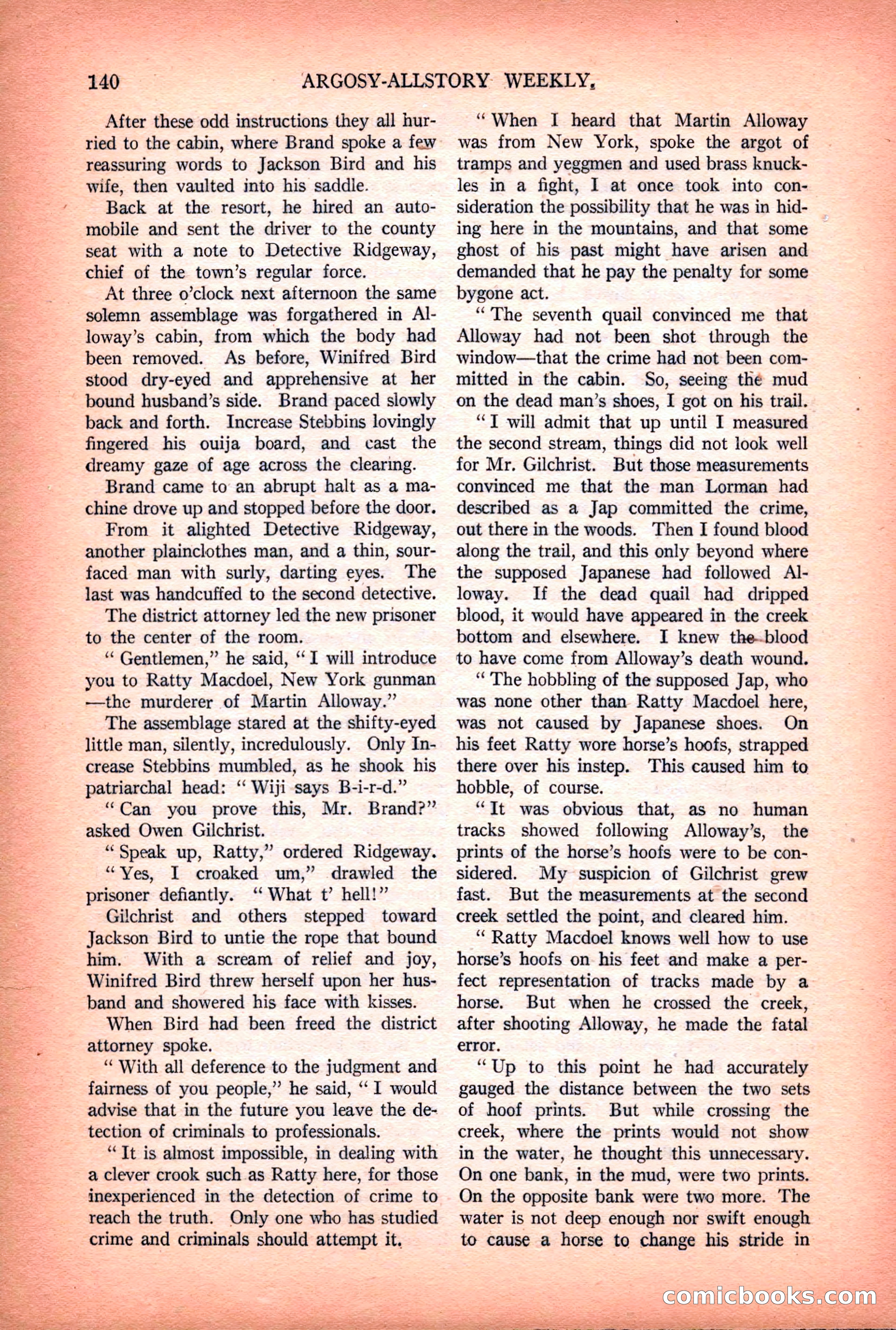 Argosy All-Story Weekly — "Lure of the Wild" — page 152 of 174