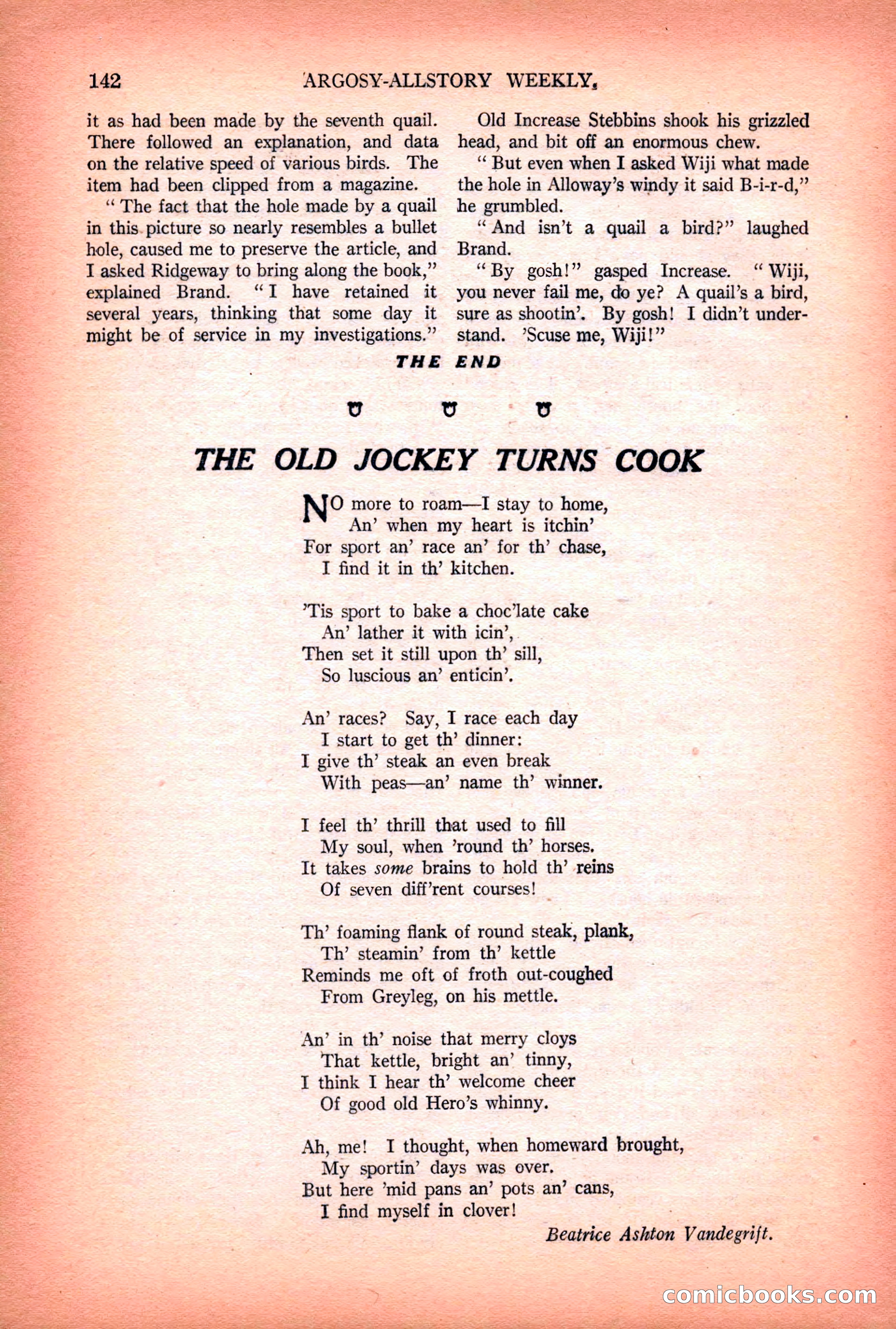 Argosy All-Story Weekly — "Lure of the Wild" — page 154 of 174