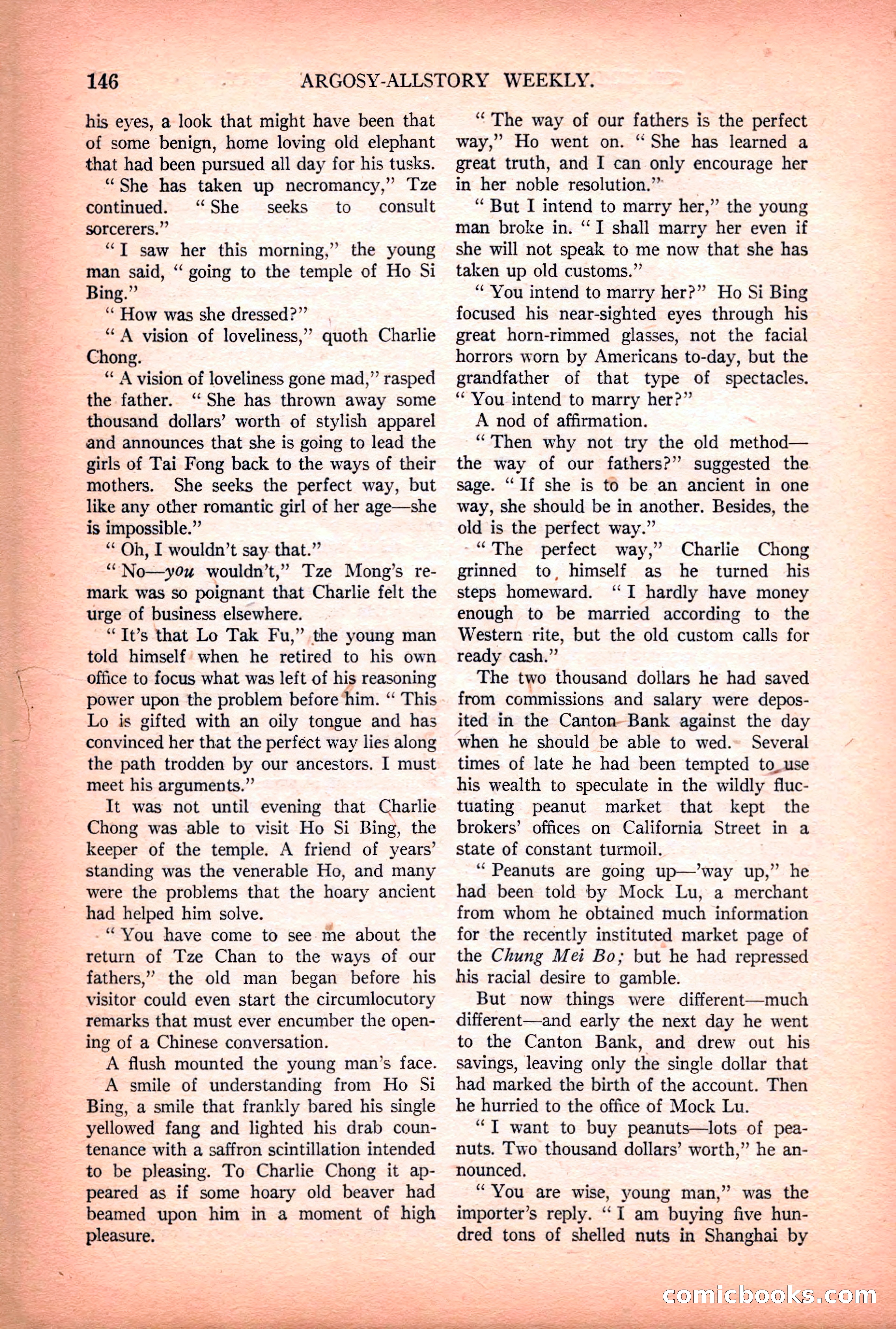 Argosy All-Story Weekly — "Lure of the Wild" — page 158 of 174