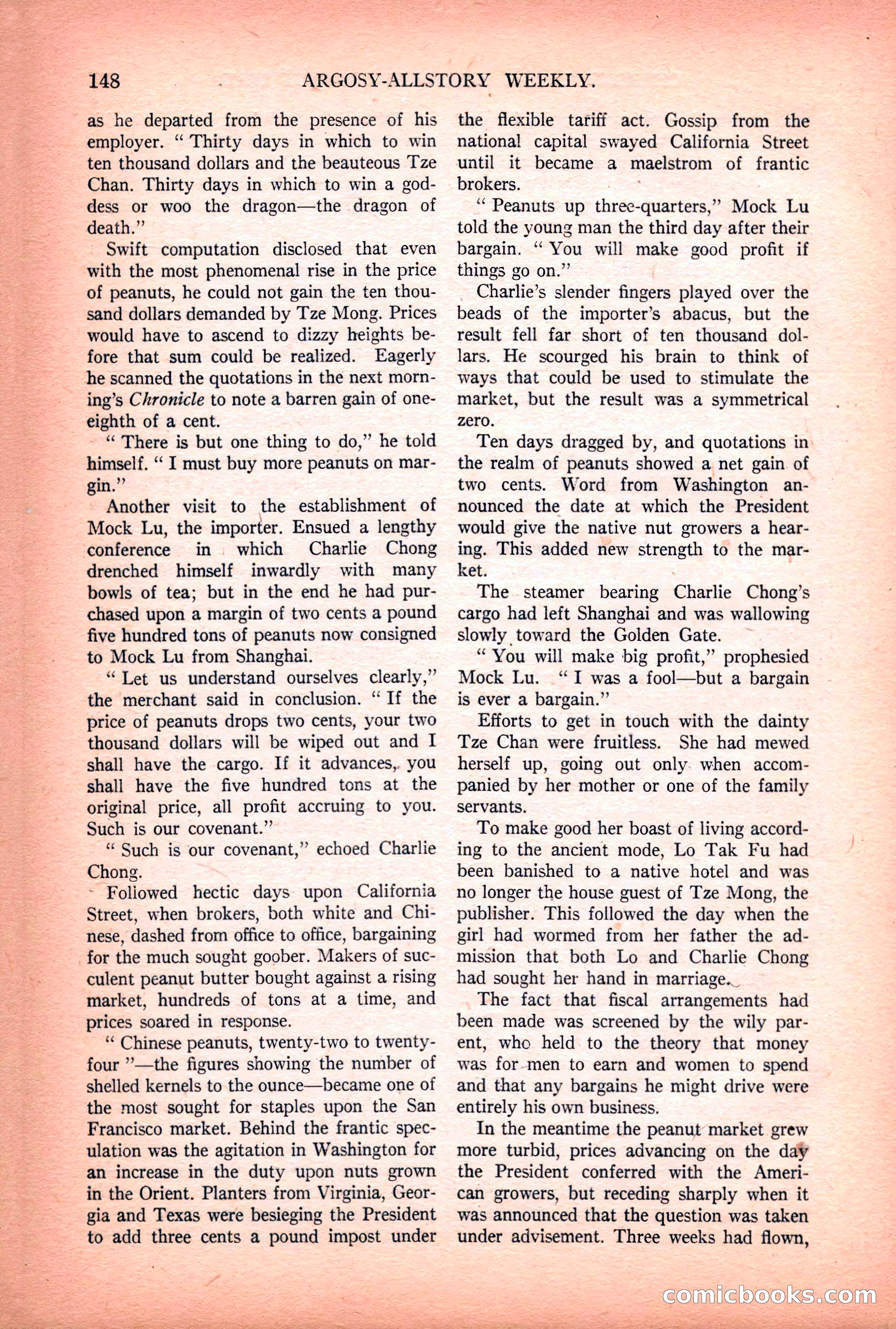Argosy All-Story Weekly — "Lure of the Wild" — page 160 of 174