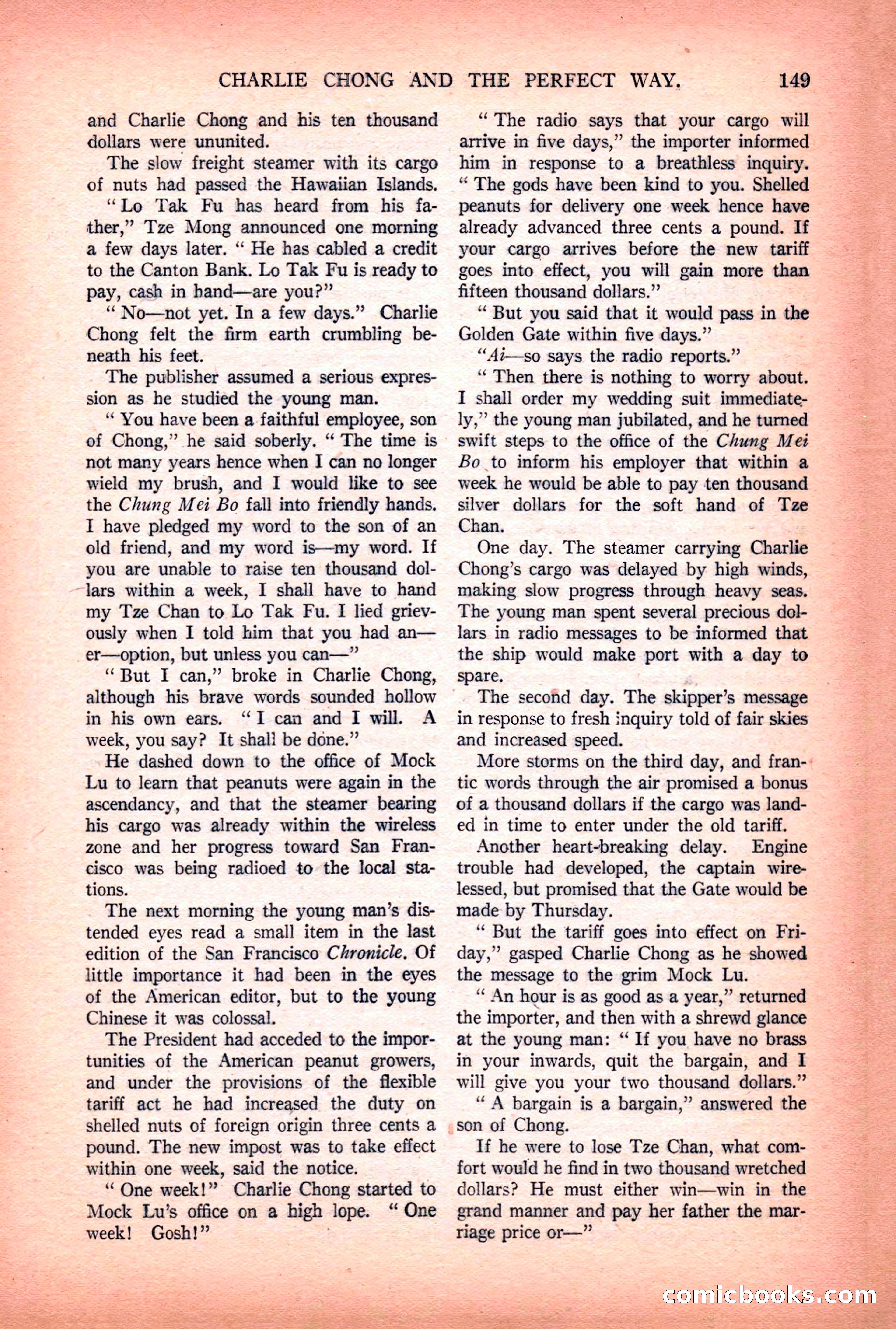 Argosy All-Story Weekly — "Lure of the Wild" — page 161 of 174