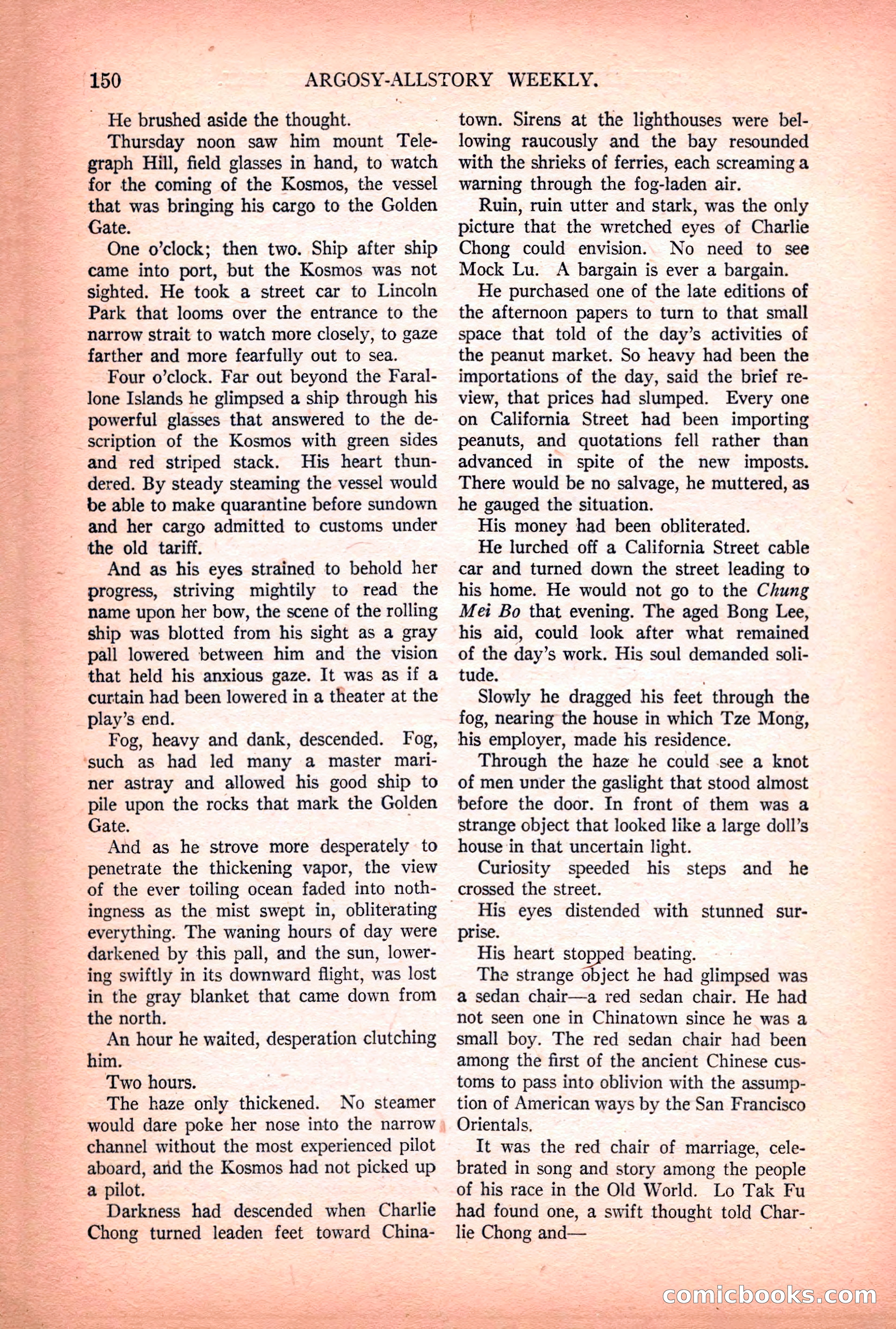 Argosy All-Story Weekly — "Lure of the Wild" — page 162 of 174