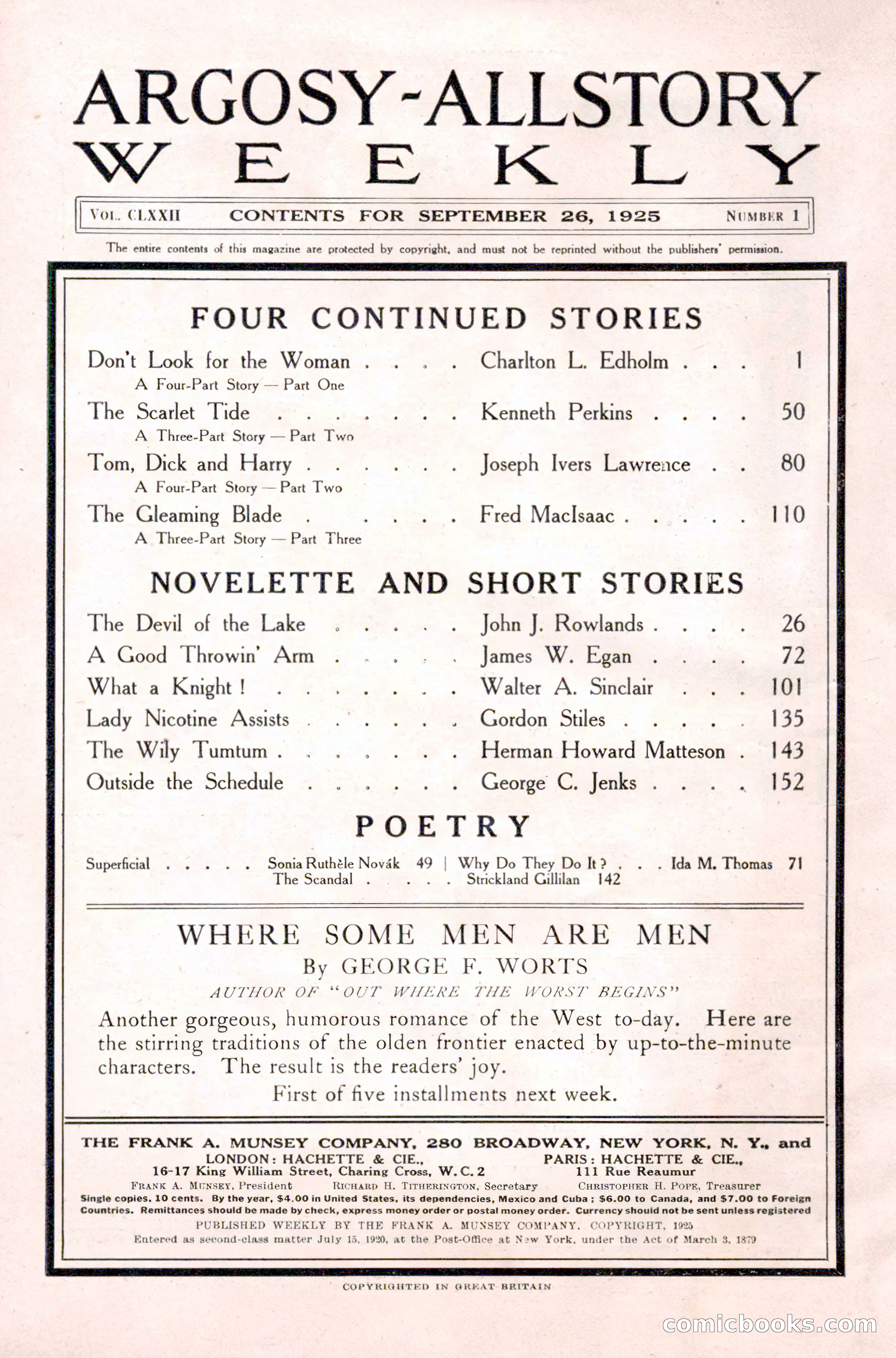 Argosy All-Story Weekly, September 26, 1925 — page 4 of 168