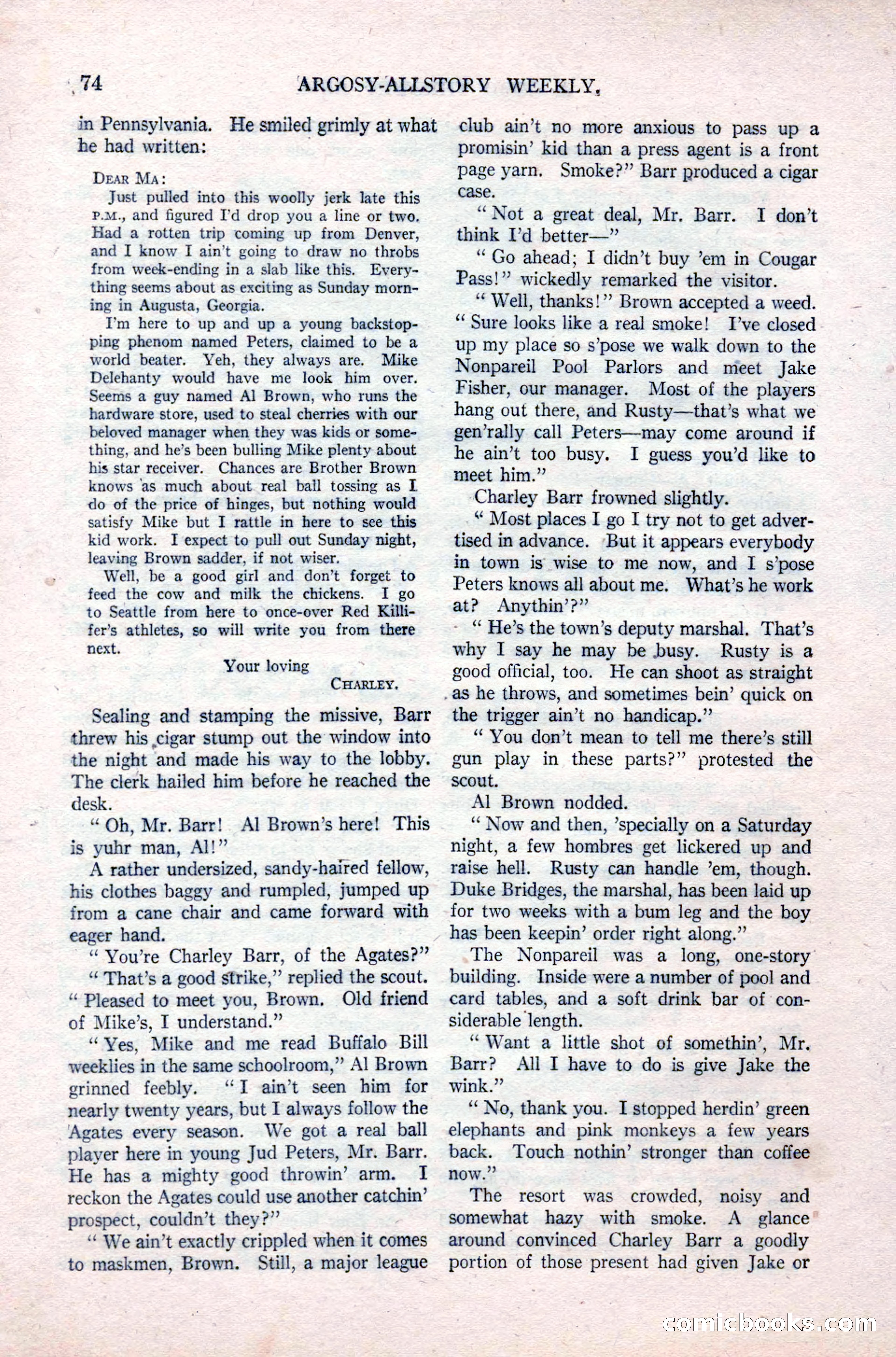 Argosy All-Story Weekly, September 26, 1925 — page 80 of 168