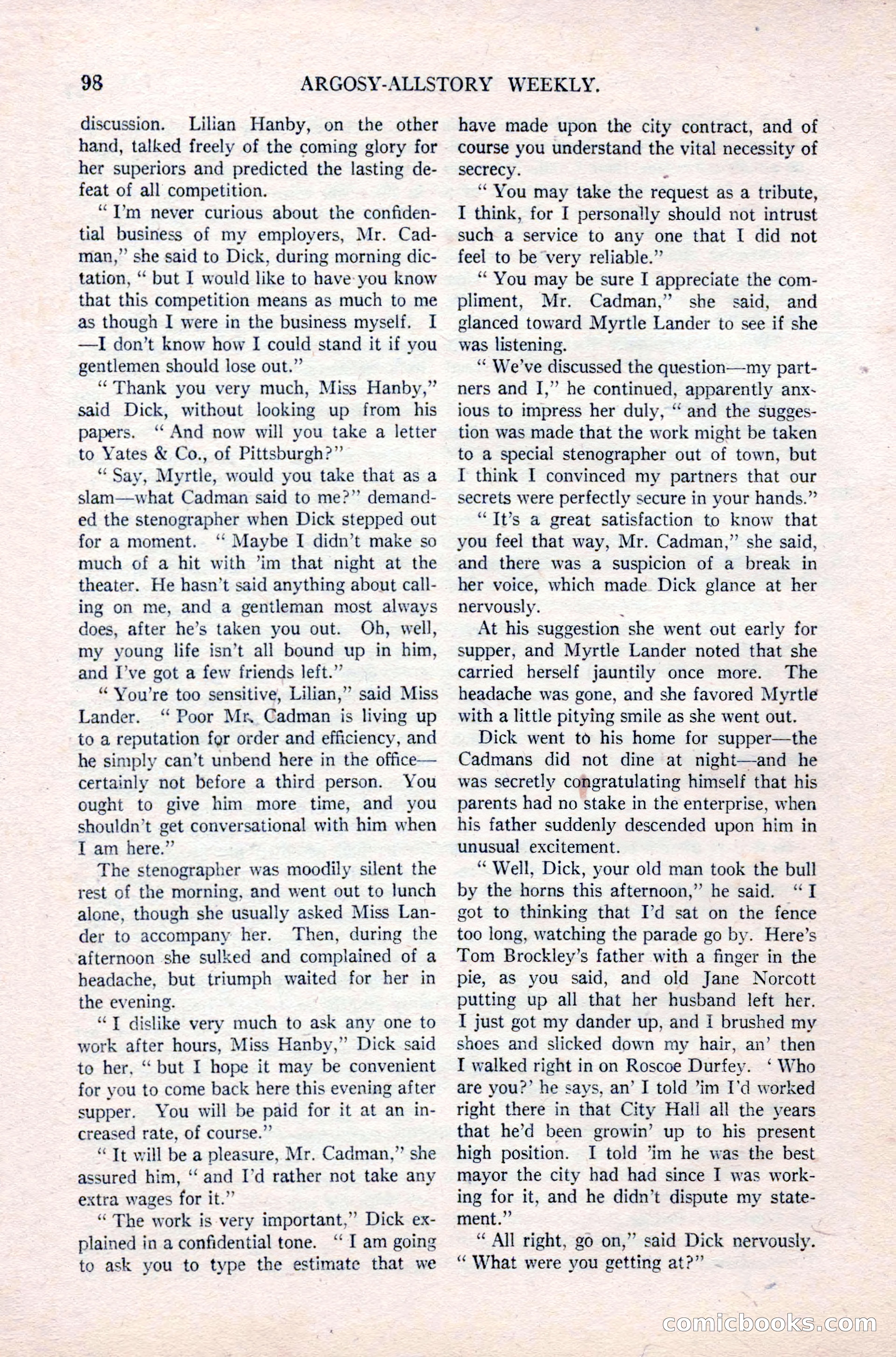 Argosy All-Story Weekly, September 26, 1925 — page 104 of 168