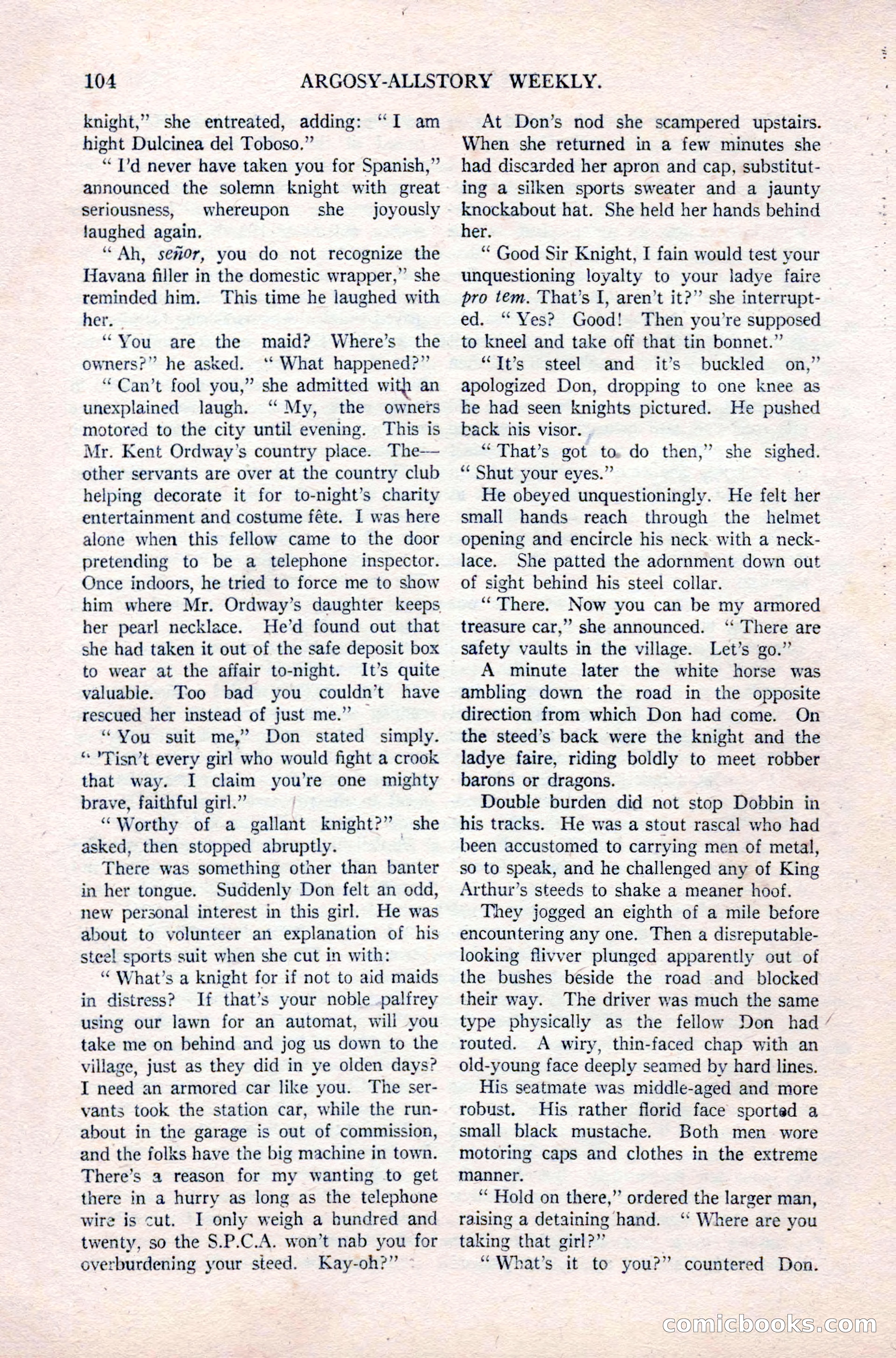 Argosy All-Story Weekly, September 26, 1925 — page 110 of 168