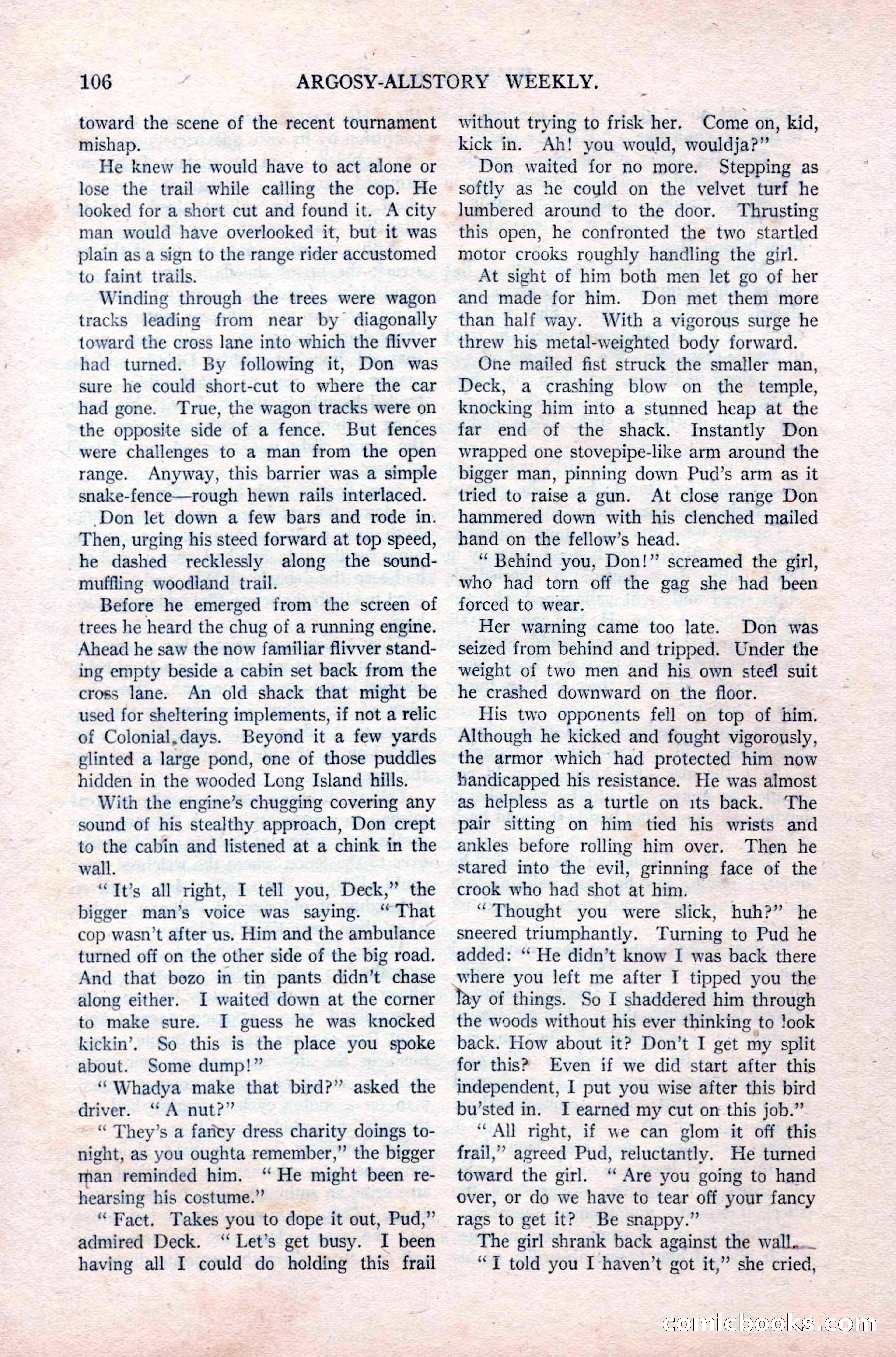 Argosy All-Story Weekly, September 26, 1925 — page 112 of 168