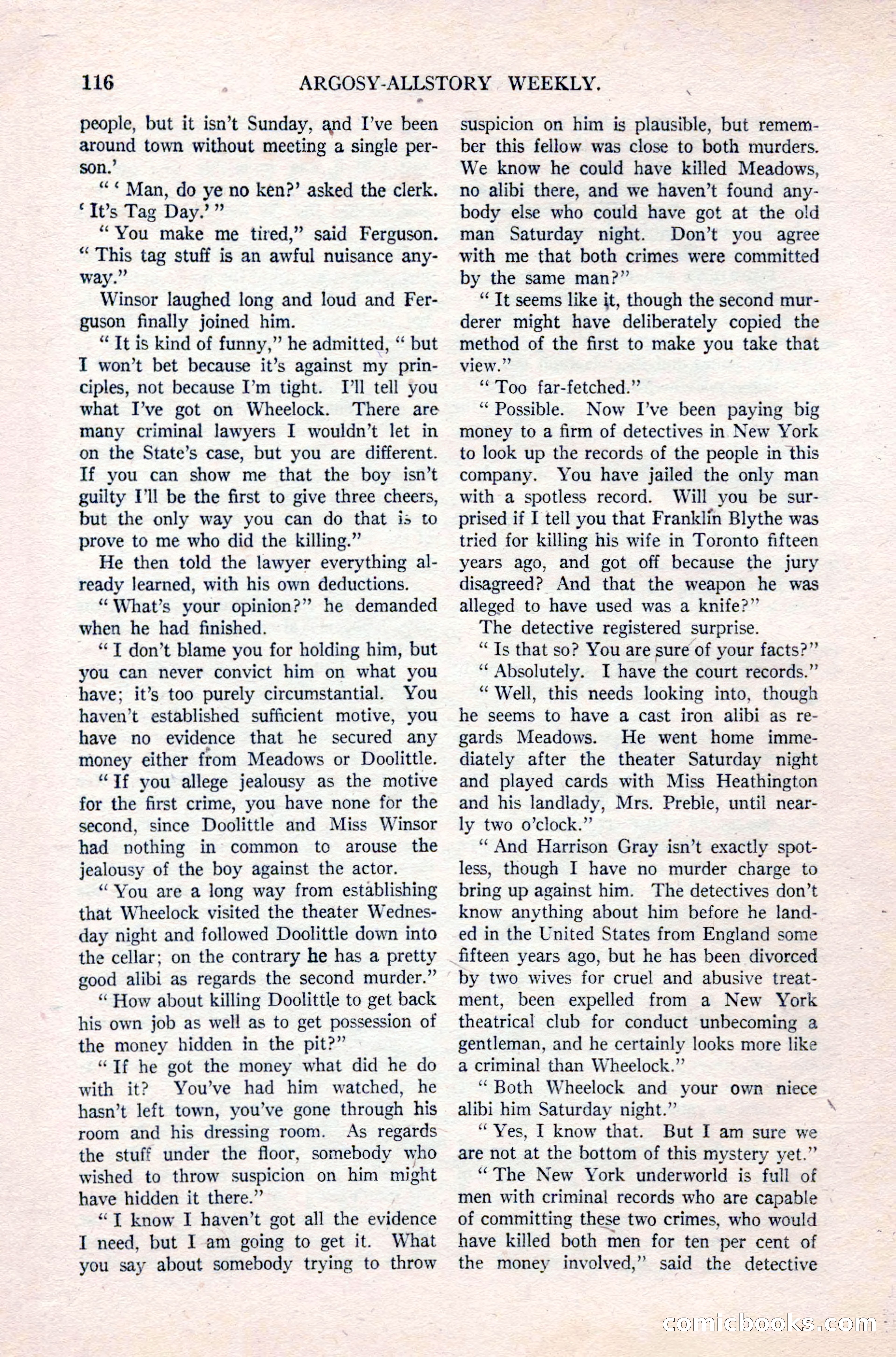 Argosy All-Story Weekly, September 26, 1925 — page 122 of 168
