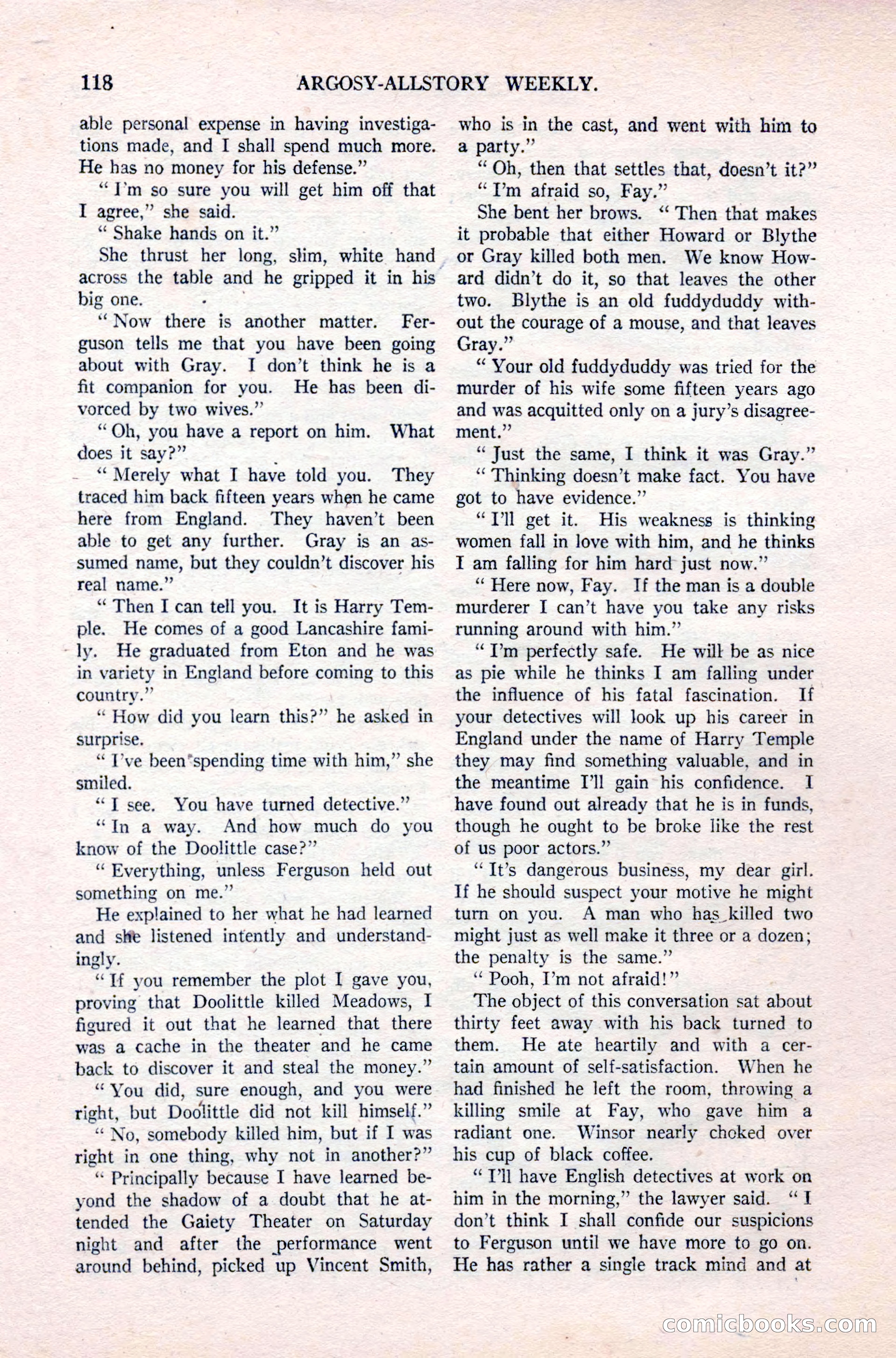 Argosy All-Story Weekly, September 26, 1925 — page 124 of 168