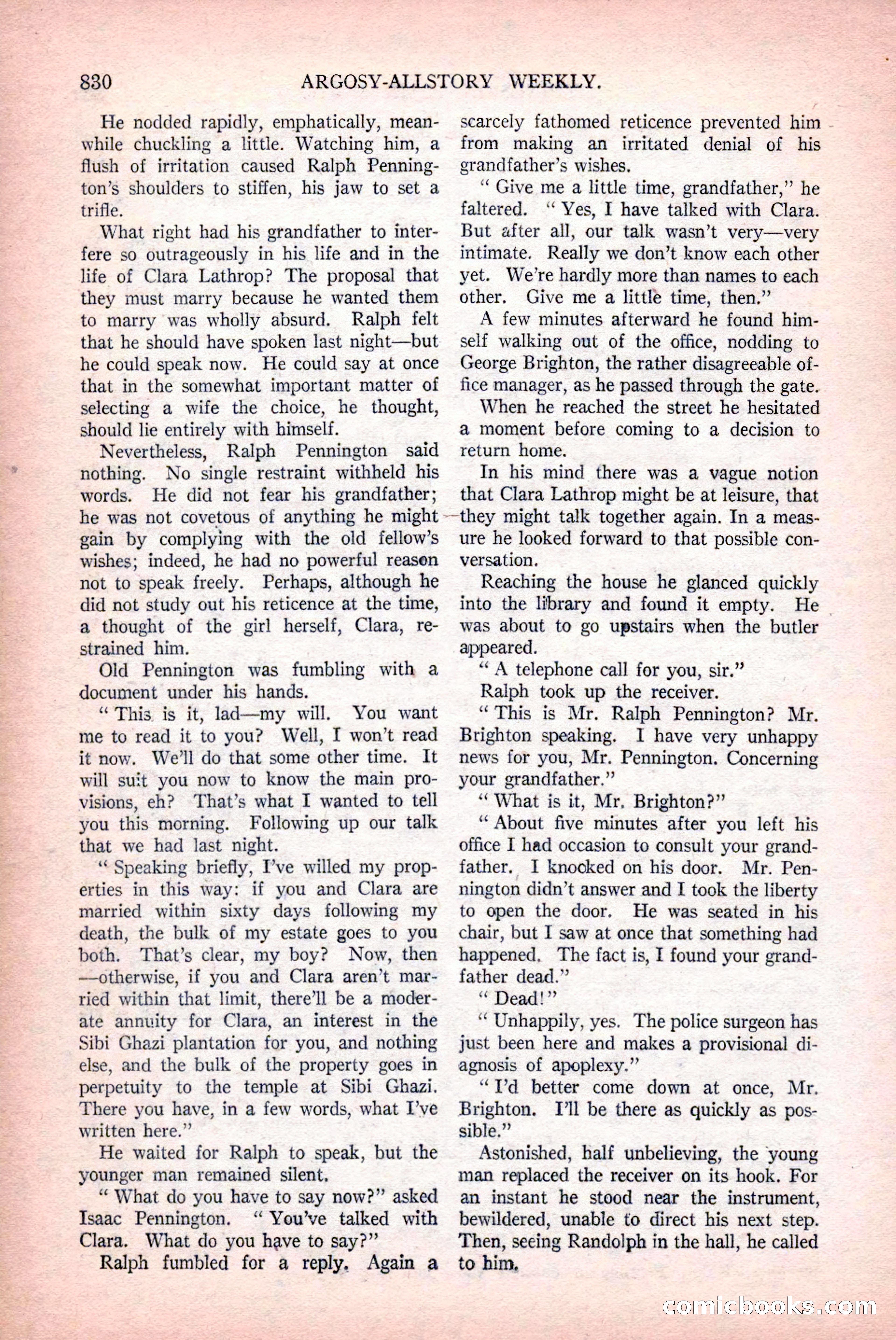 Argosy All-Story Weekly, December 12, 1925 — page 40 of 172