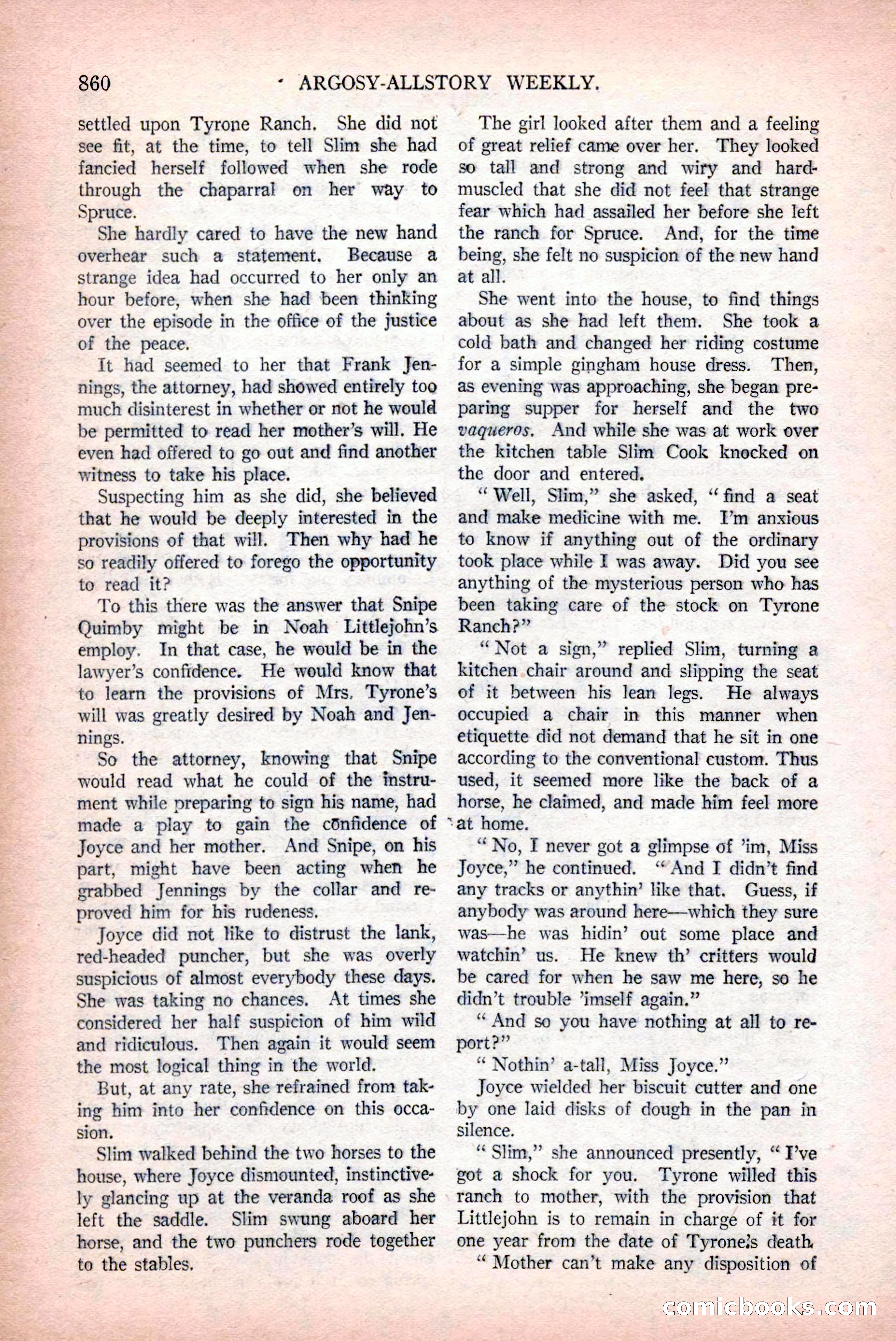 Argosy All-Story Weekly, December 12, 1925 — page 70 of 172