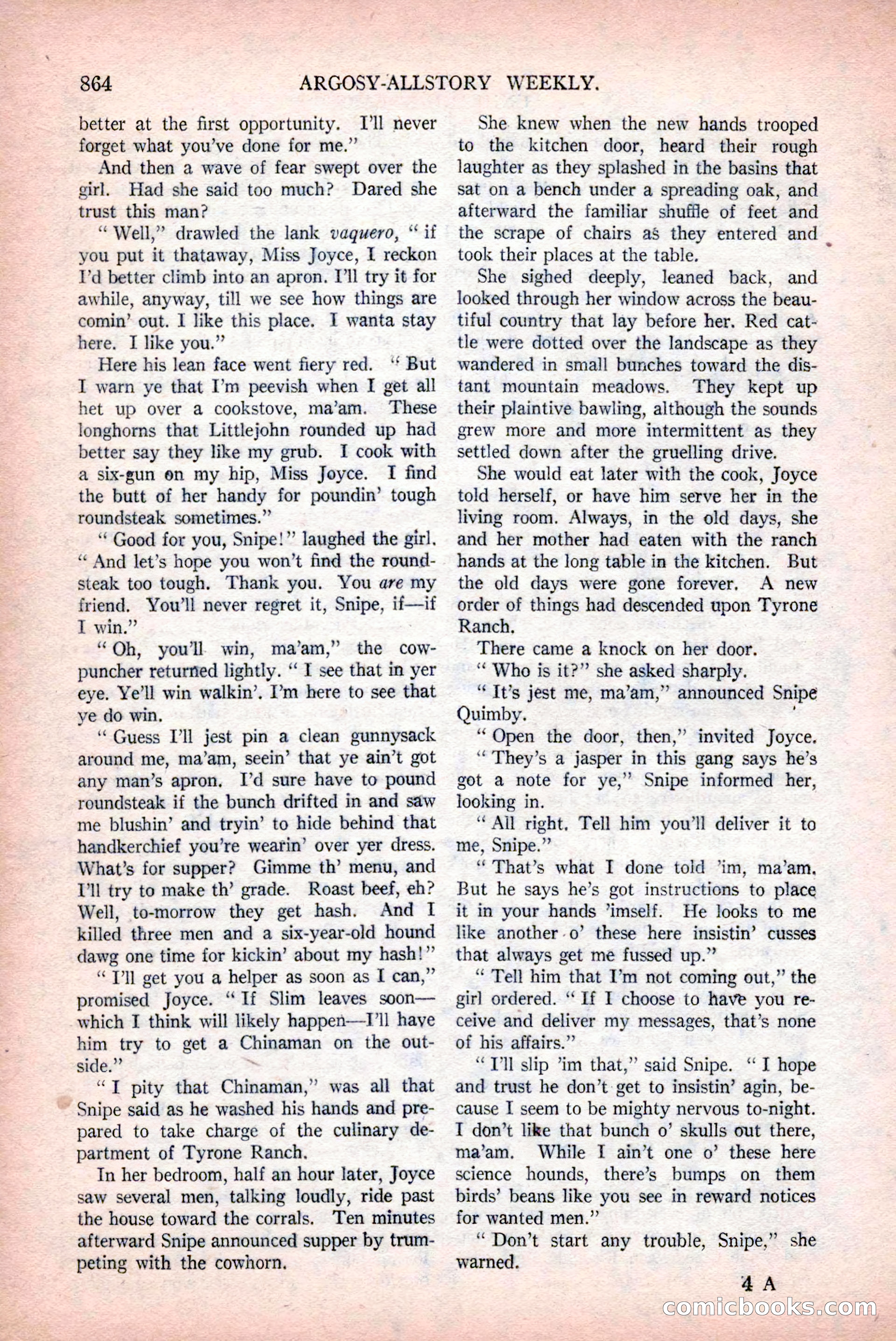 Argosy All-Story Weekly, December 12, 1925 — page 74 of 172
