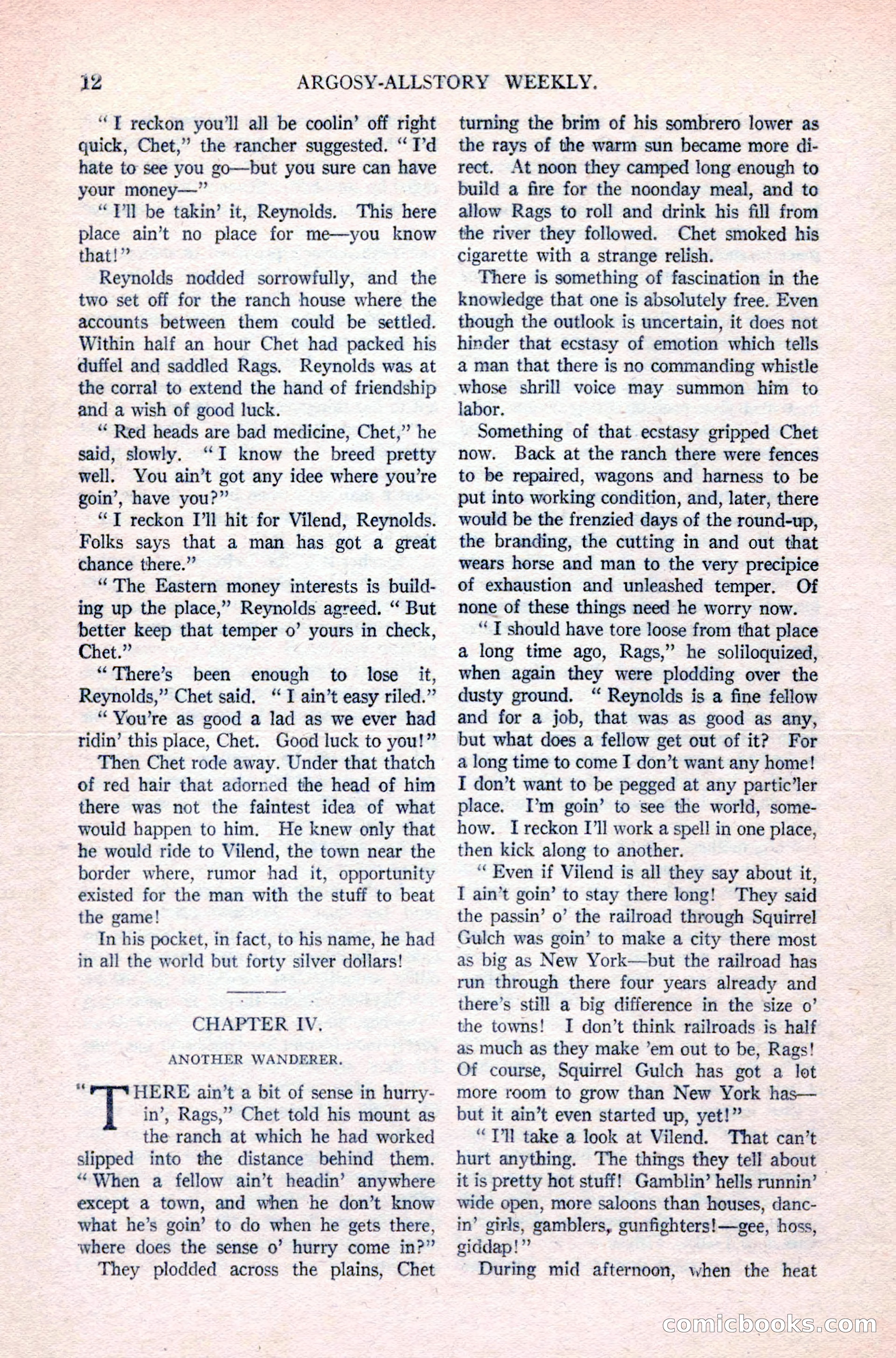 Argosy All-Story Weekly, April 24, 1926 — page 18 of 168