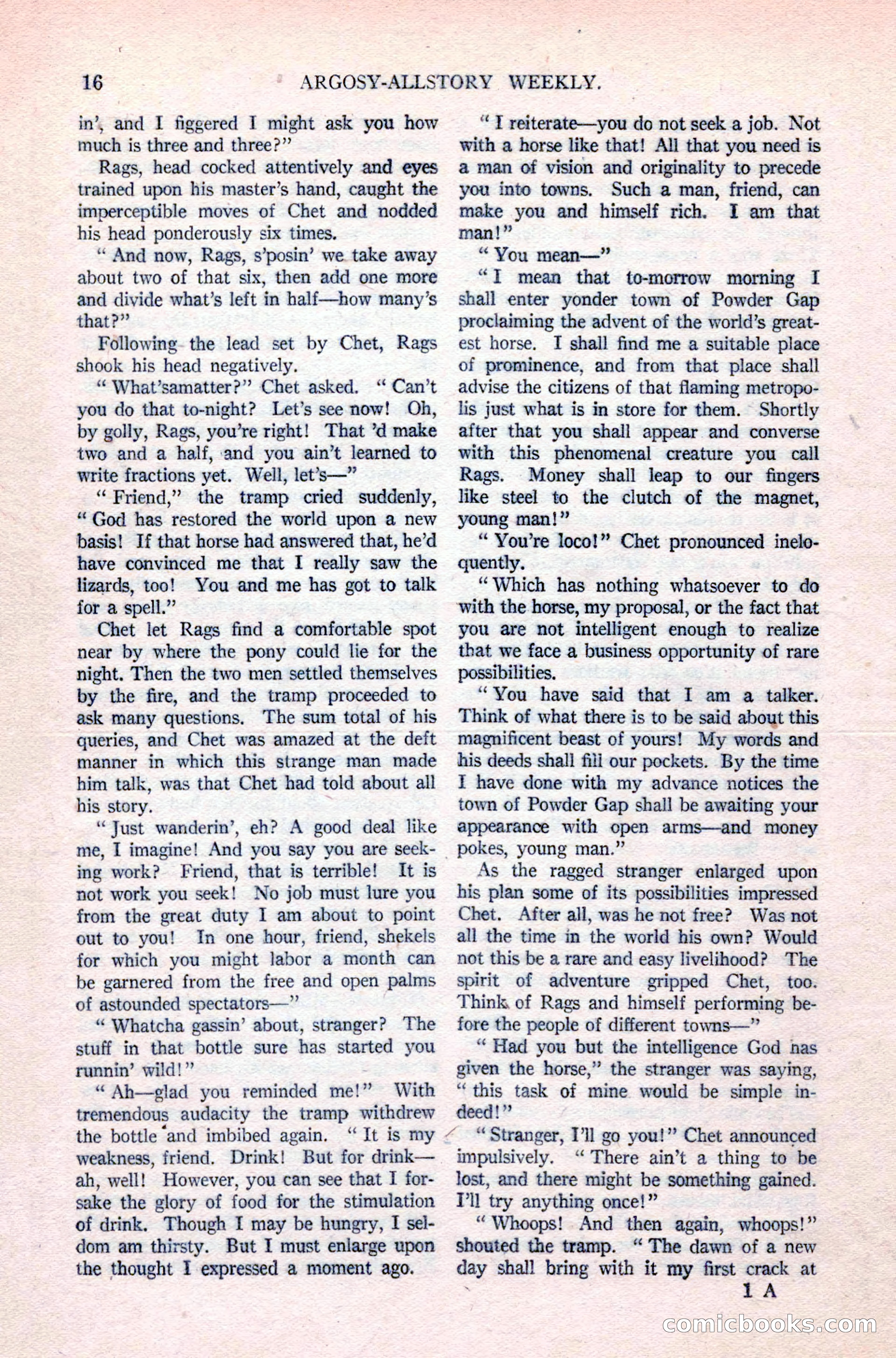 Argosy All-Story Weekly, April 24, 1926 — page 22 of 168