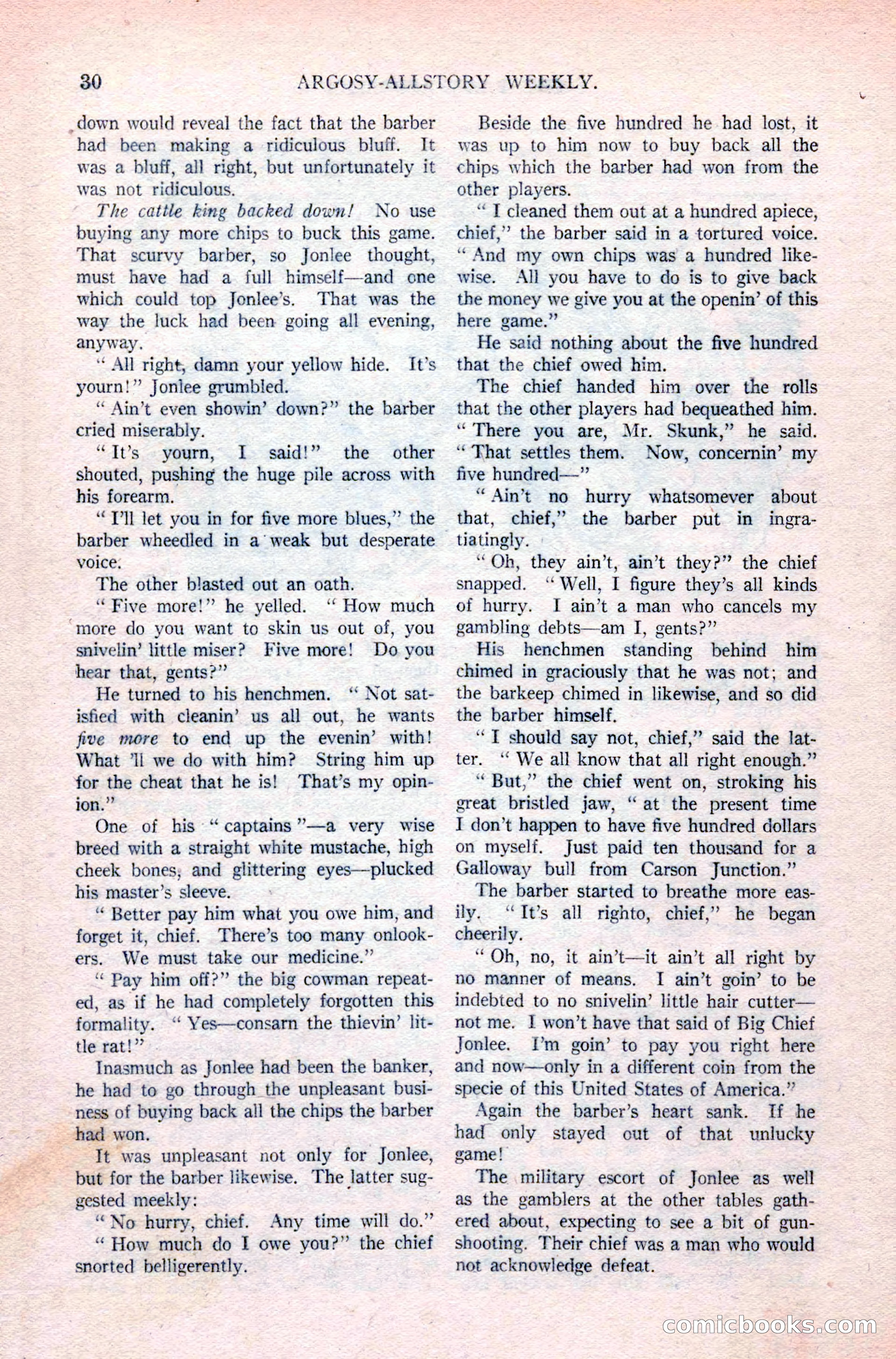 Argosy All-Story Weekly, April 24, 1926 — page 36 of 168