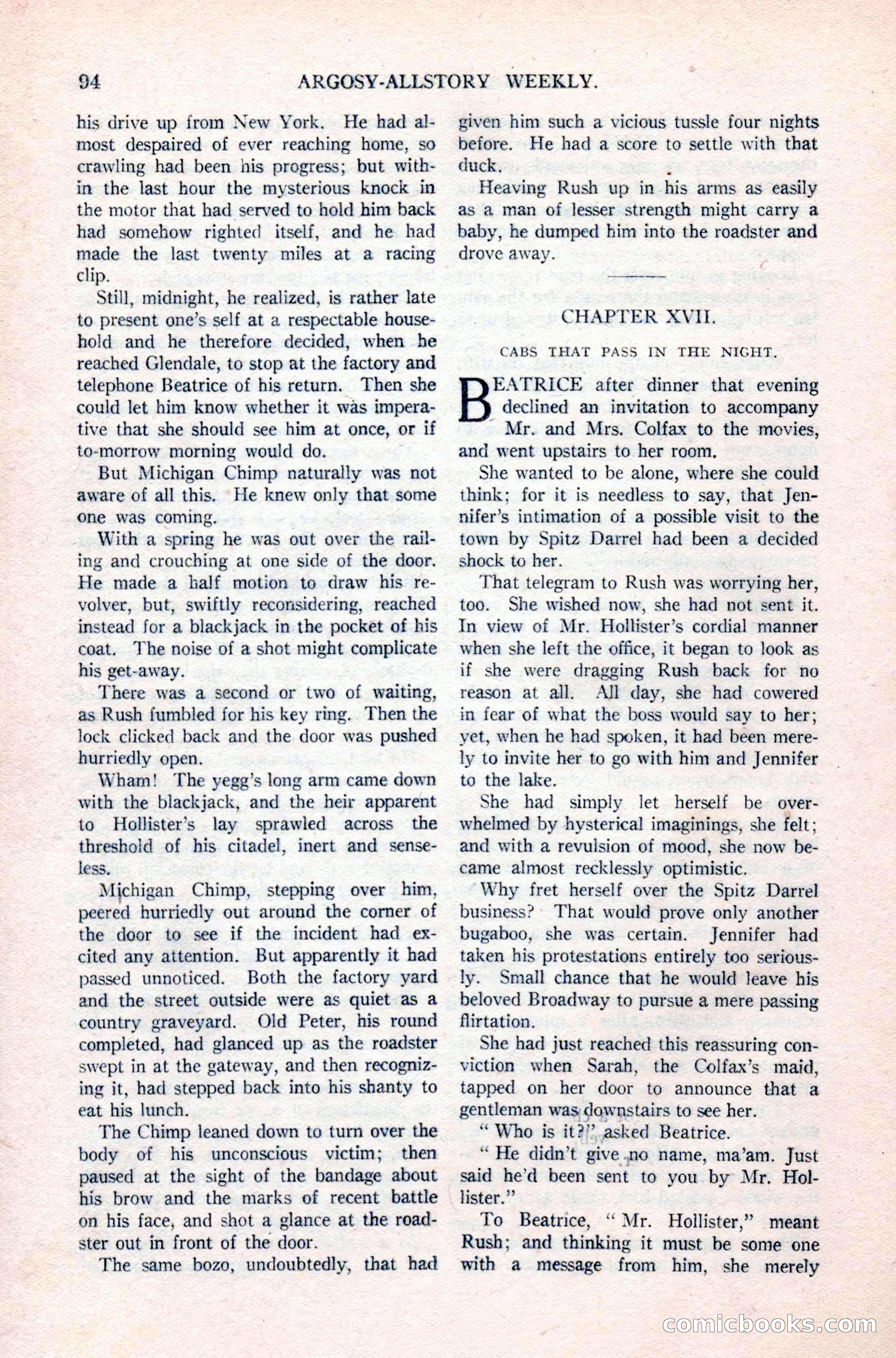 Argosy All-Story Weekly, April 24, 1926 — page 100 of 168