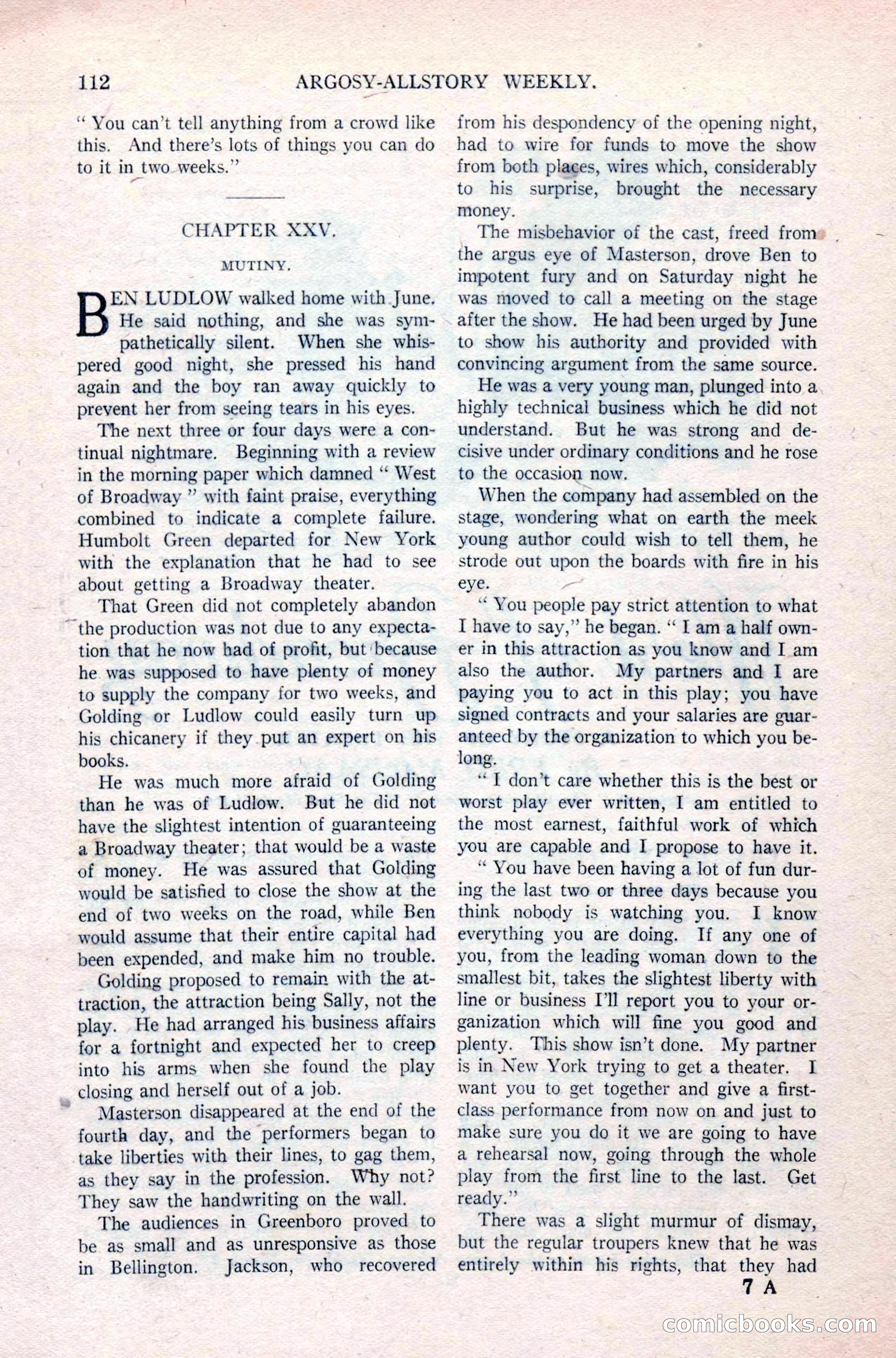 Argosy All-Story Weekly, April 24, 1926 — page 118 of 168