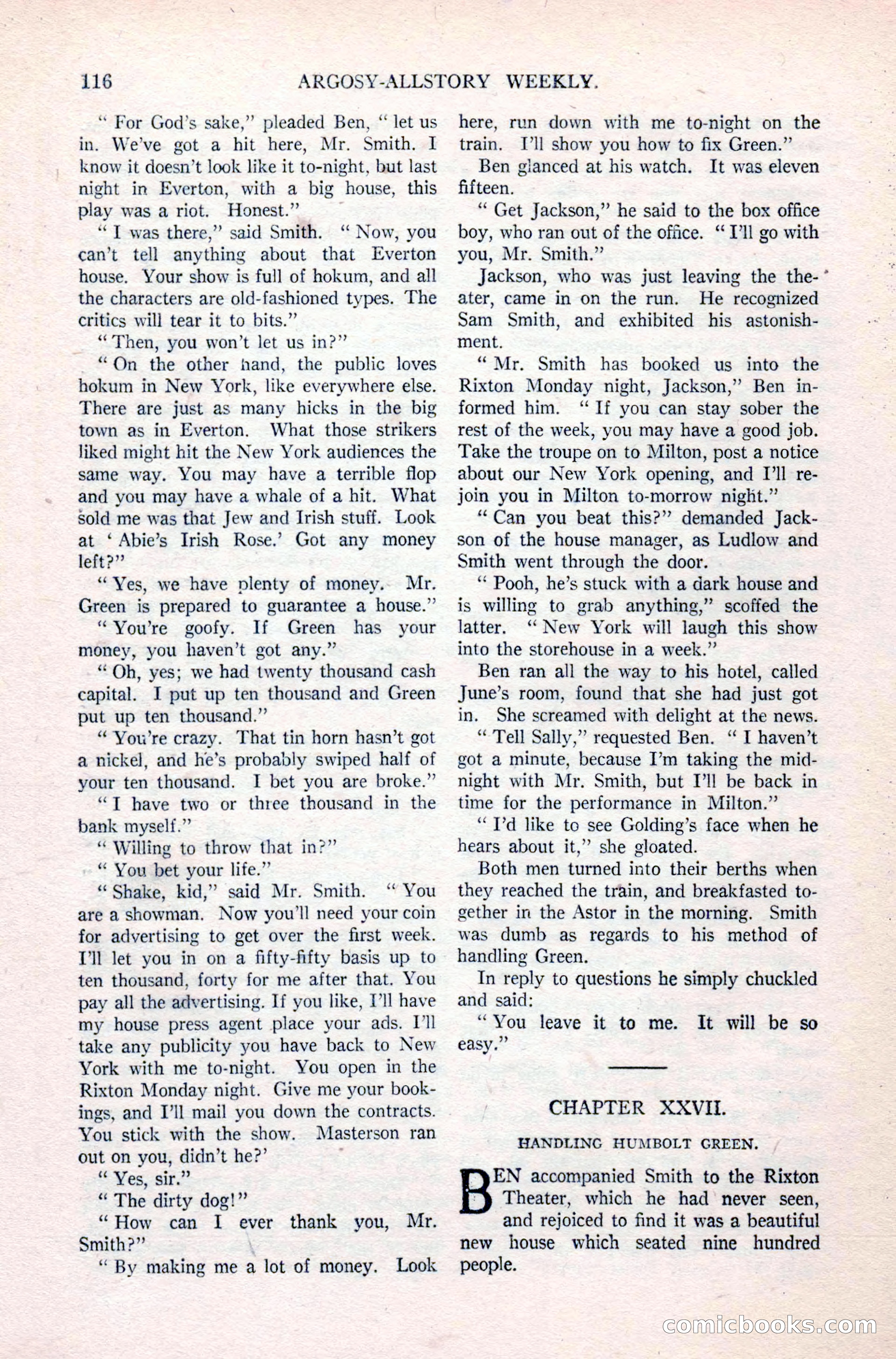 Argosy All-Story Weekly, April 24, 1926 — page 122 of 168