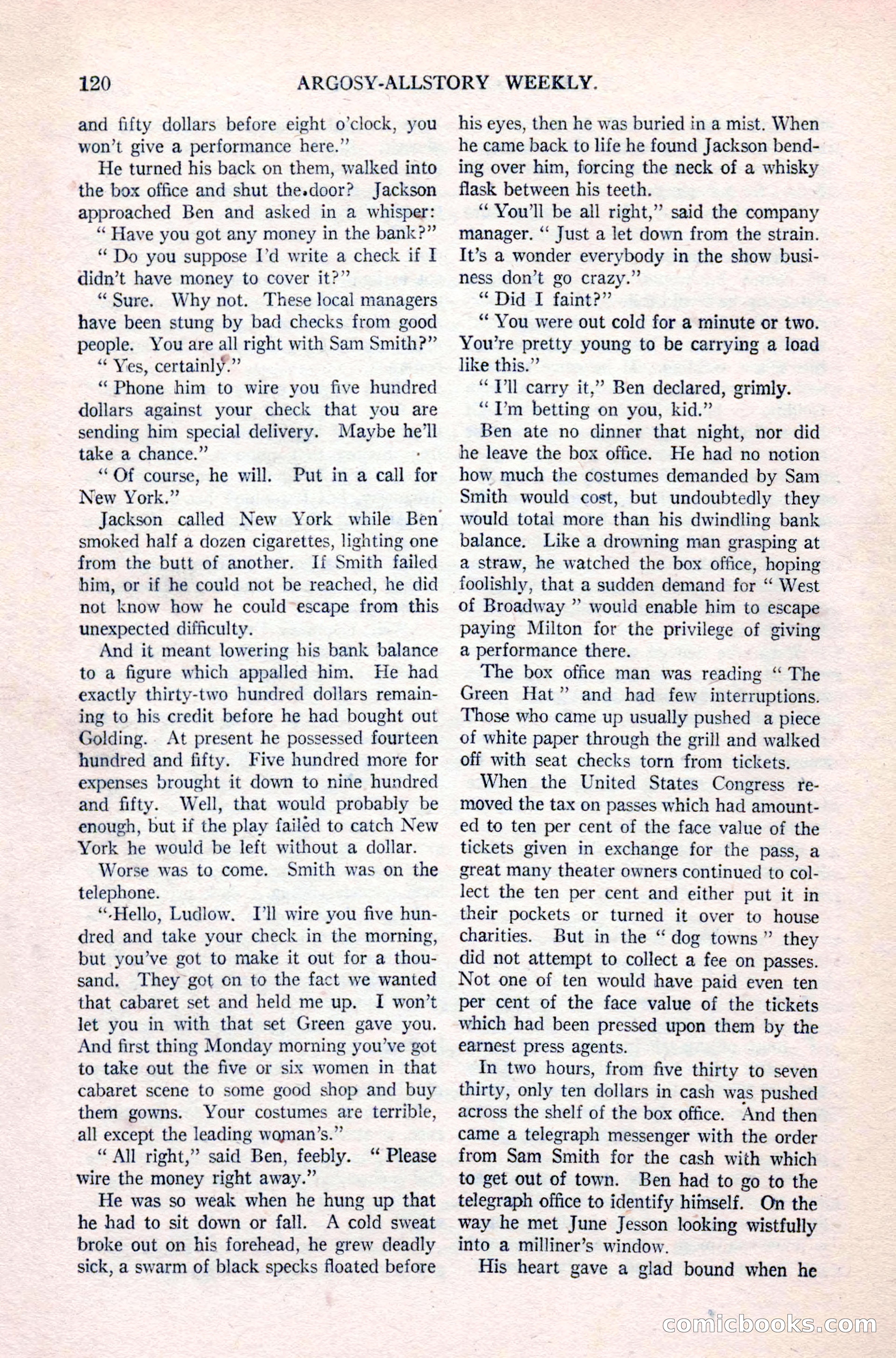 Argosy All-Story Weekly, April 24, 1926 — page 126 of 168