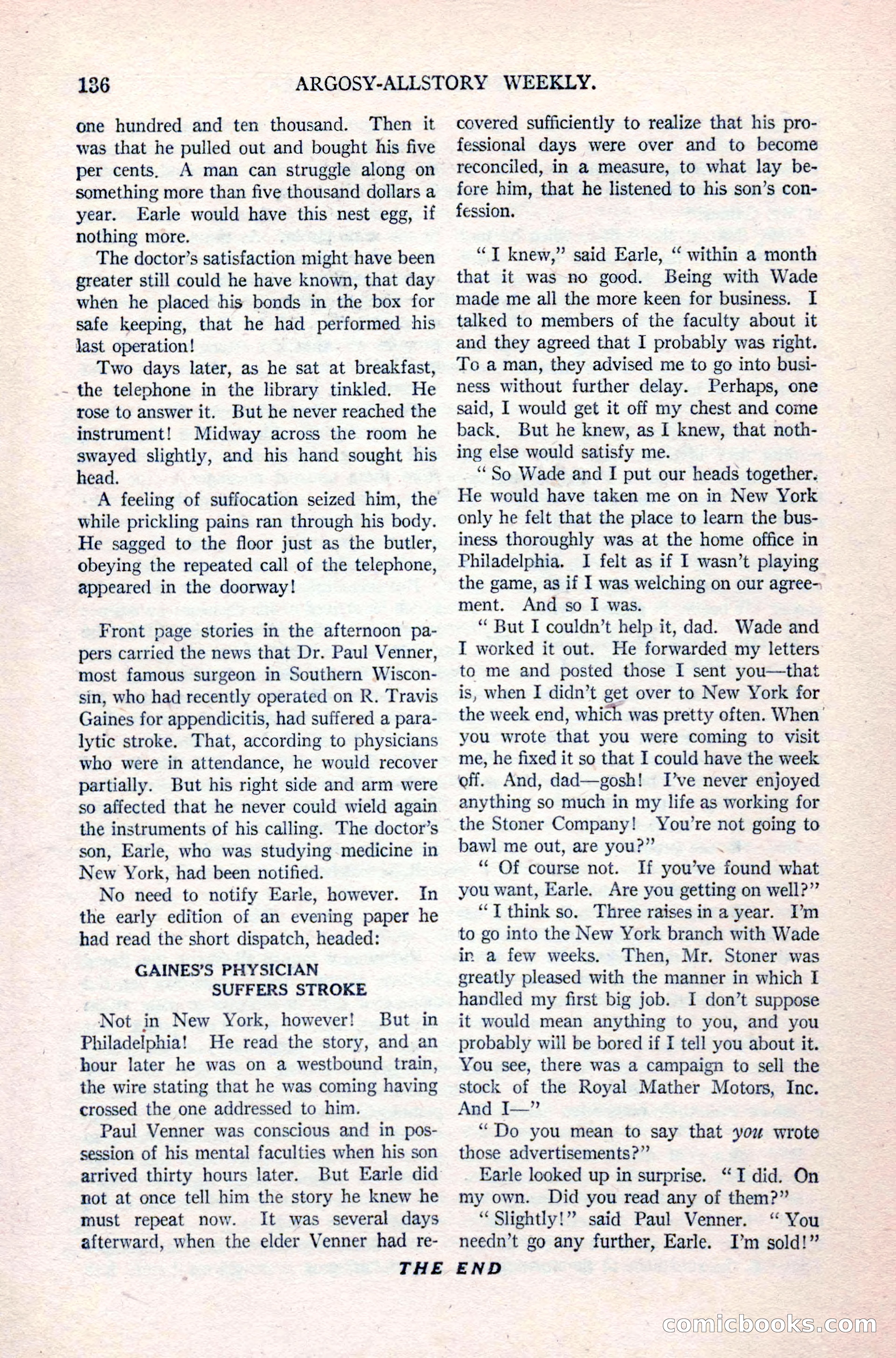 Argosy All-Story Weekly, April 24, 1926 — page 142 of 168