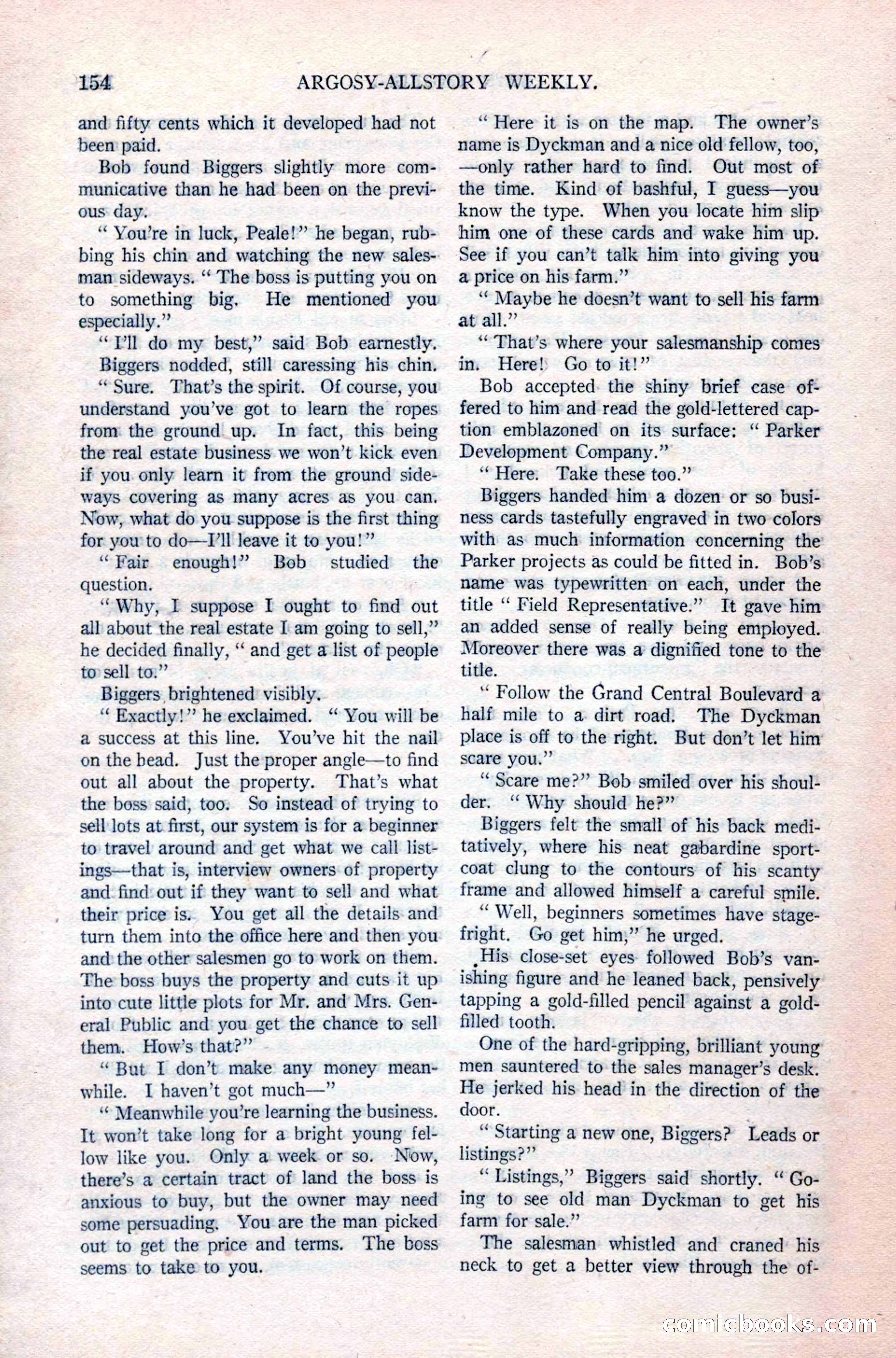 Argosy All-Story Weekly, April 24, 1926 — page 160 of 168