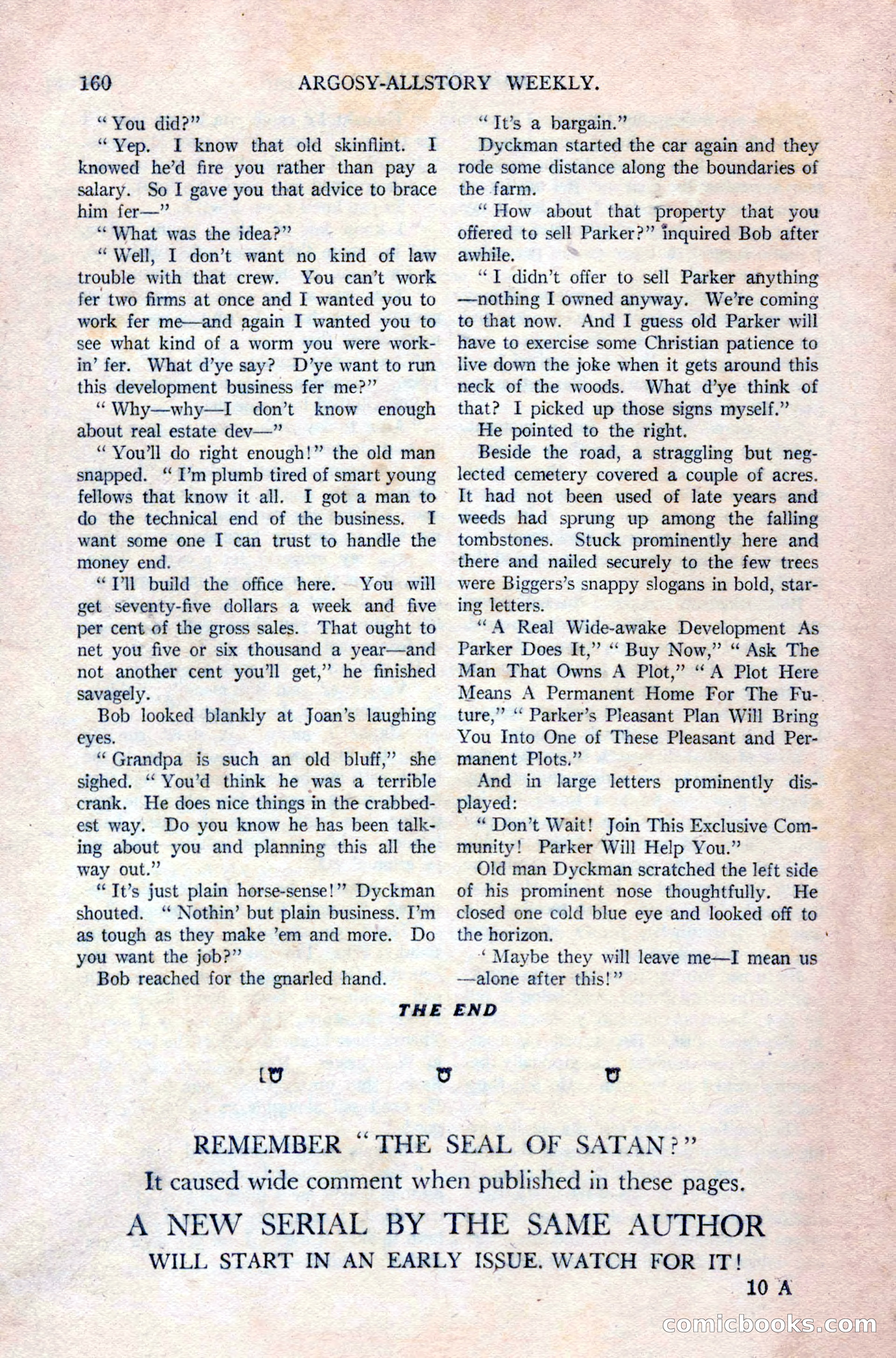 Argosy All-Story Weekly, April 24, 1926 — page 166 of 168