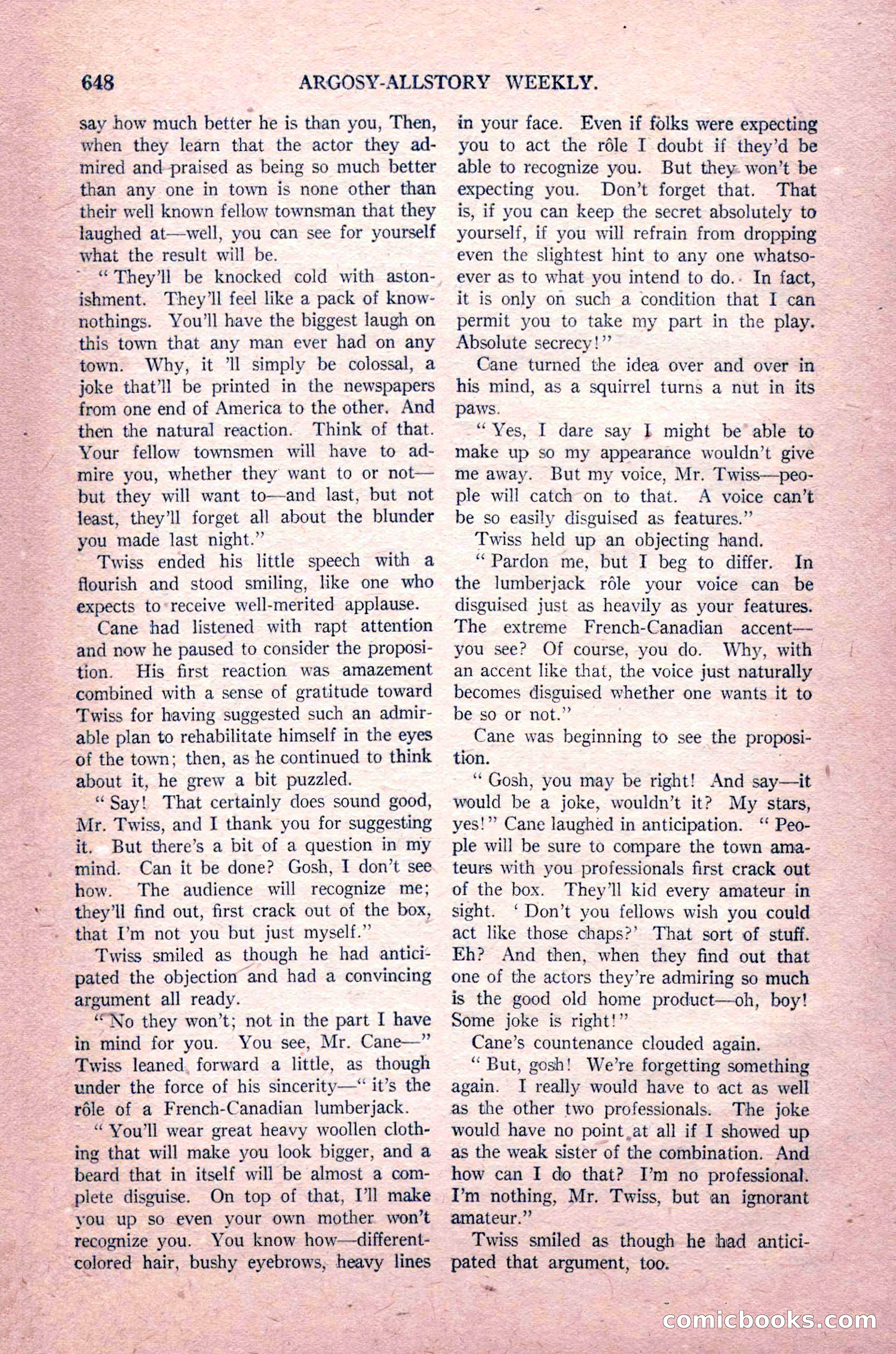 Argosy All-Story Weekly, August 14, 1926 — page 14 of 168