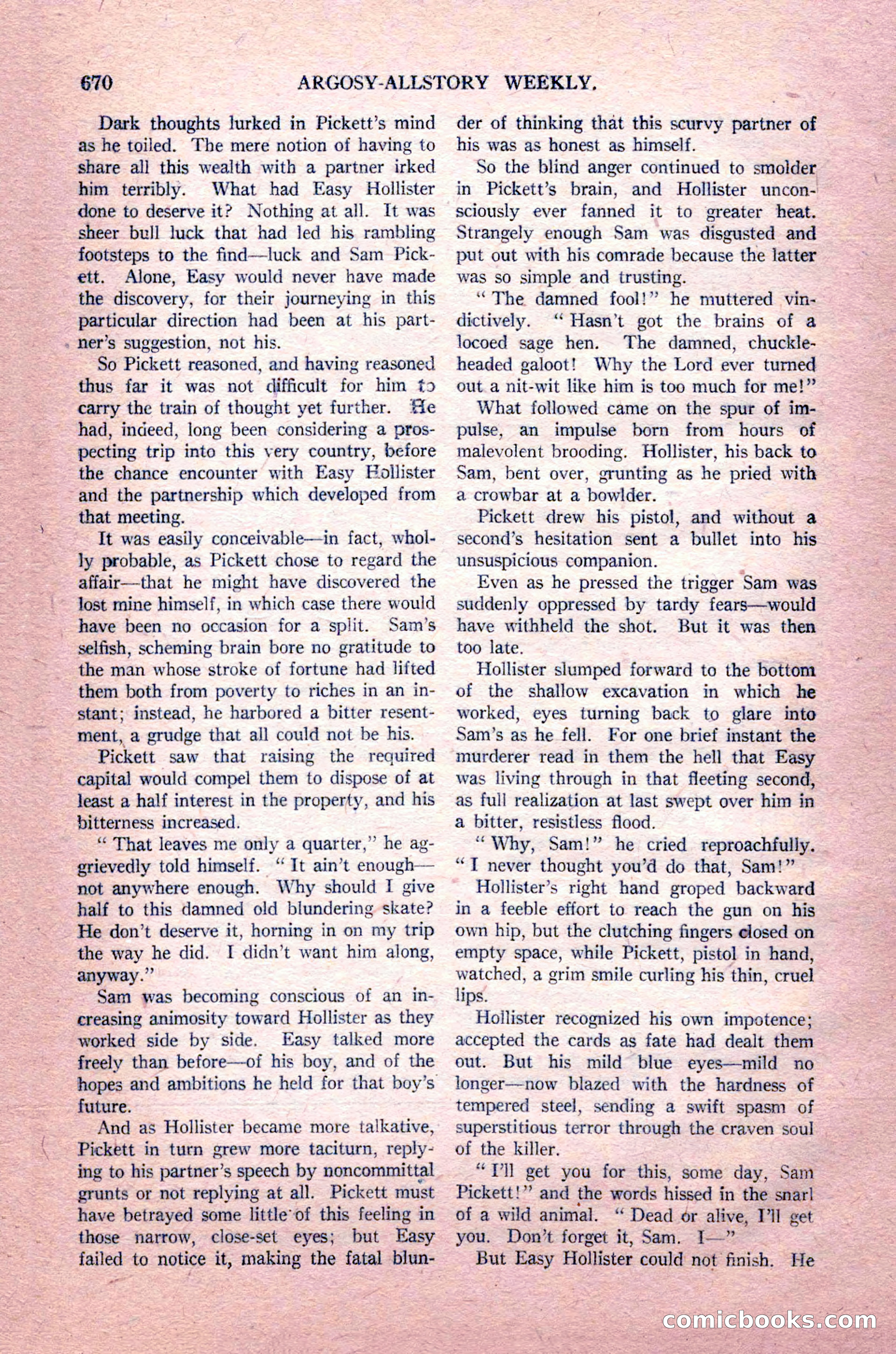 Argosy All-Story Weekly, August 14, 1926 — page 36 of 168