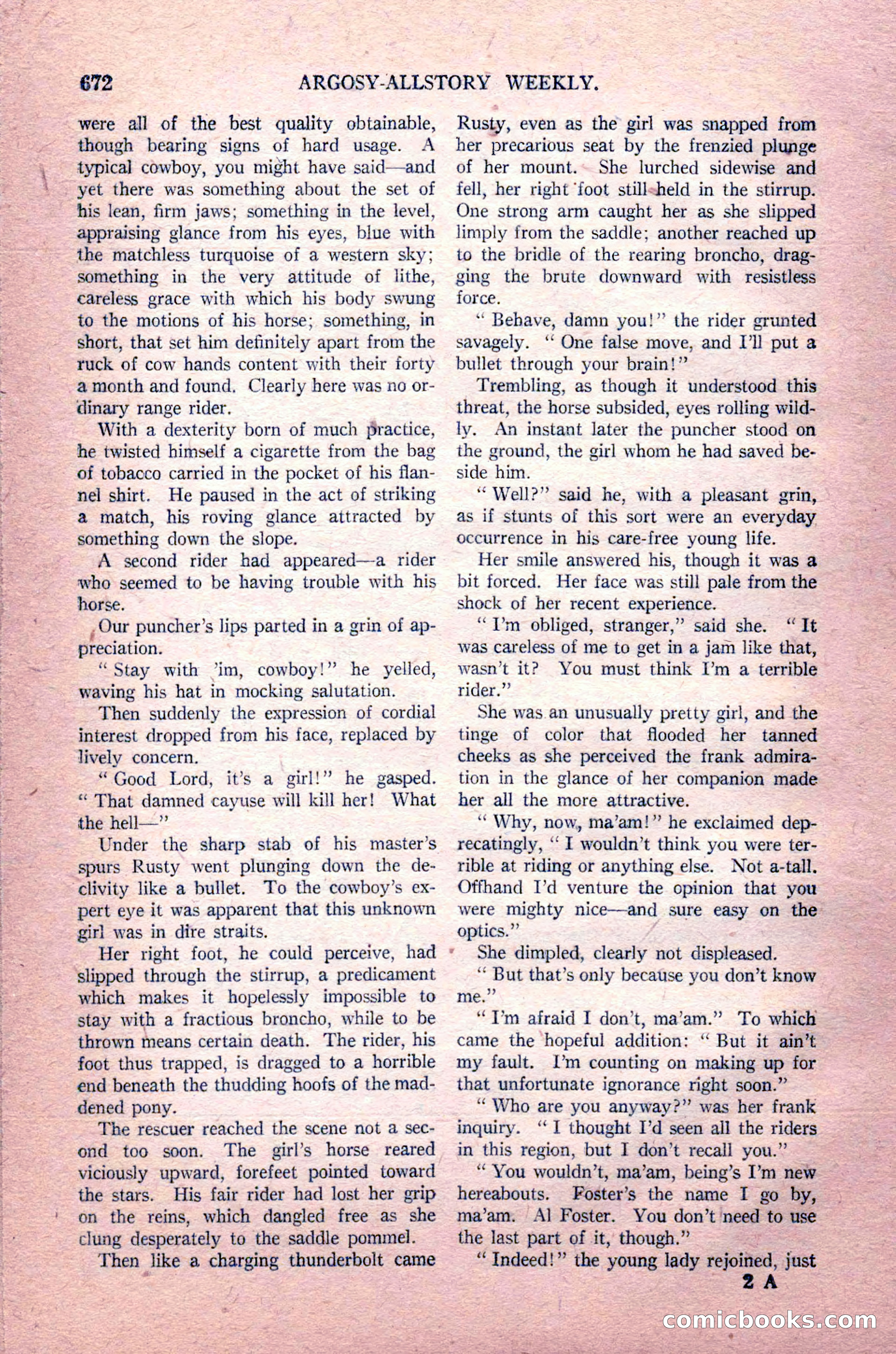 Argosy All-Story Weekly, August 14, 1926 — page 38 of 168