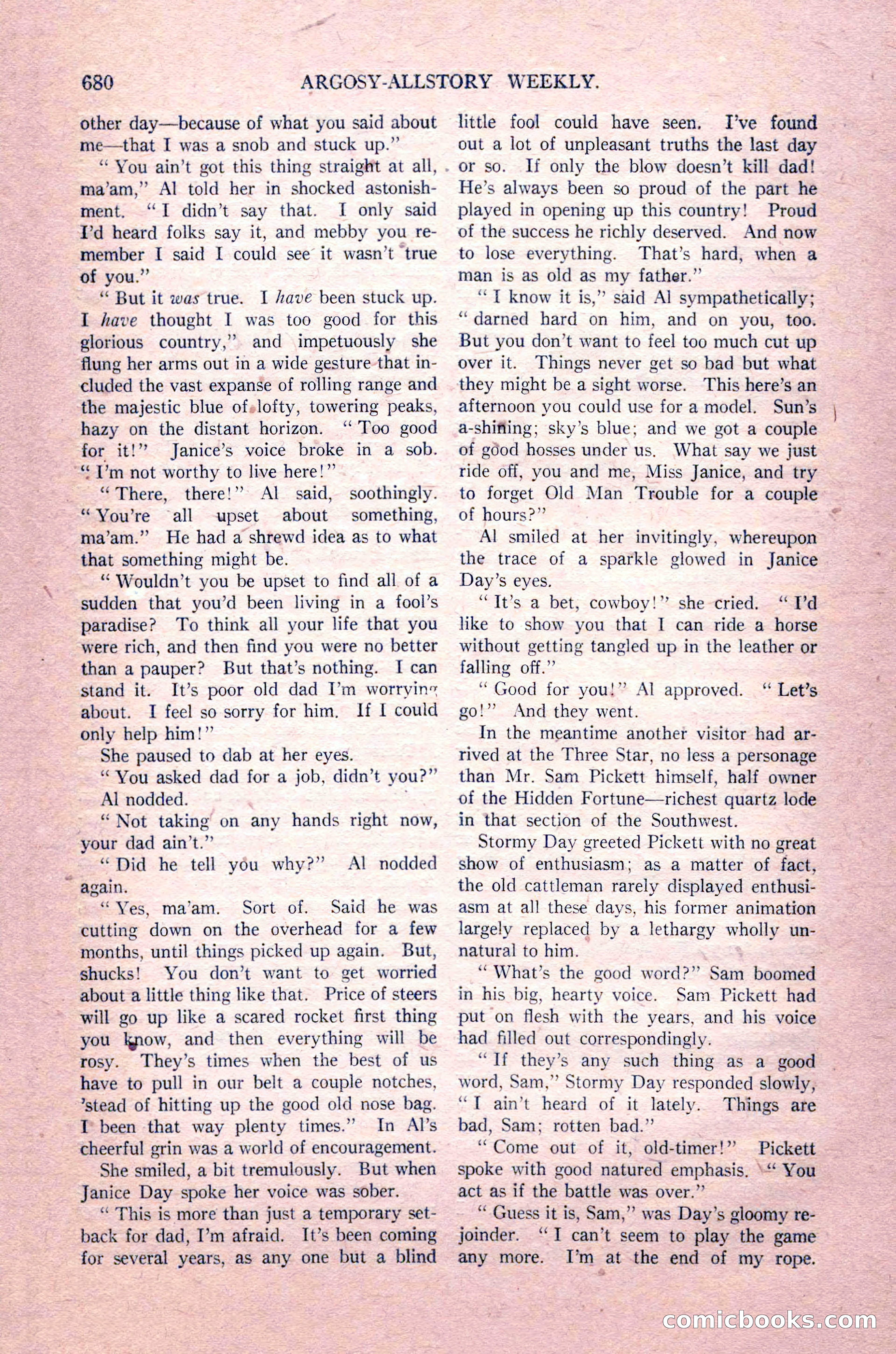 Argosy All-Story Weekly, August 14, 1926 — page 46 of 168
