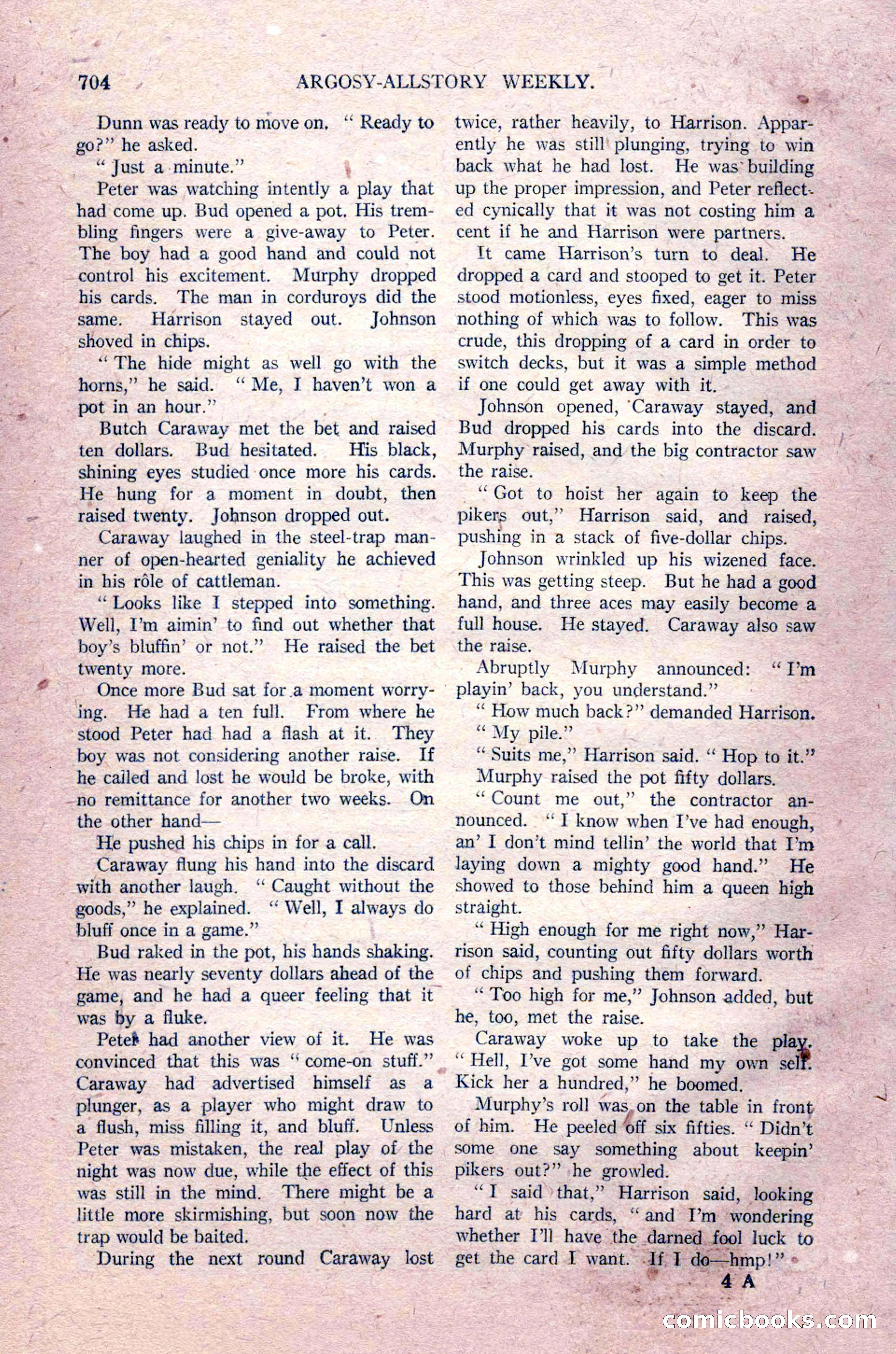 Argosy All-Story Weekly, August 14, 1926 — page 70 of 168