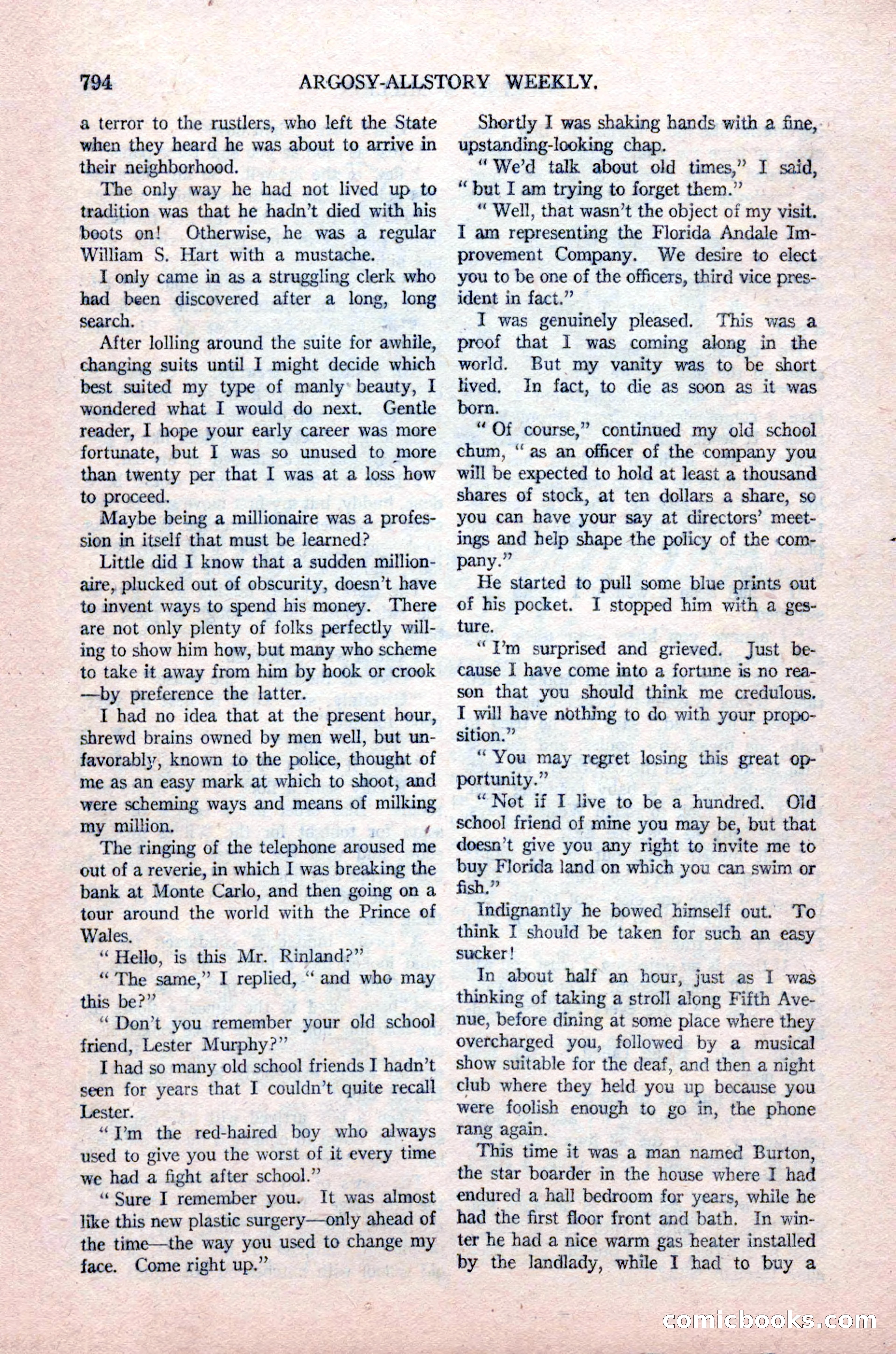 Argosy All-Story Weekly, August 14, 1926 — page 160 of 168