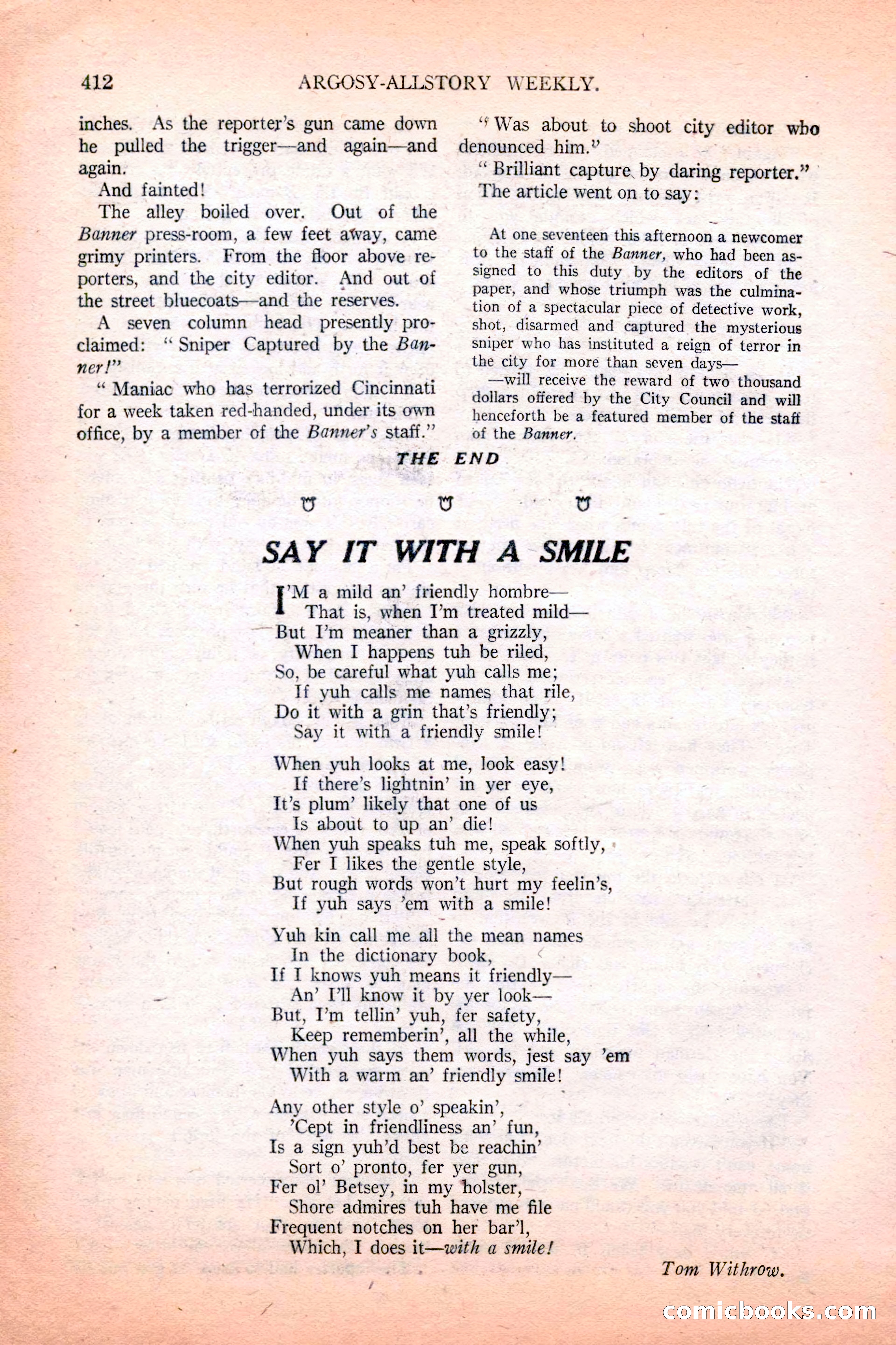 Argosy All-Story Weekly, December 4, 1926 — page 102 of 184