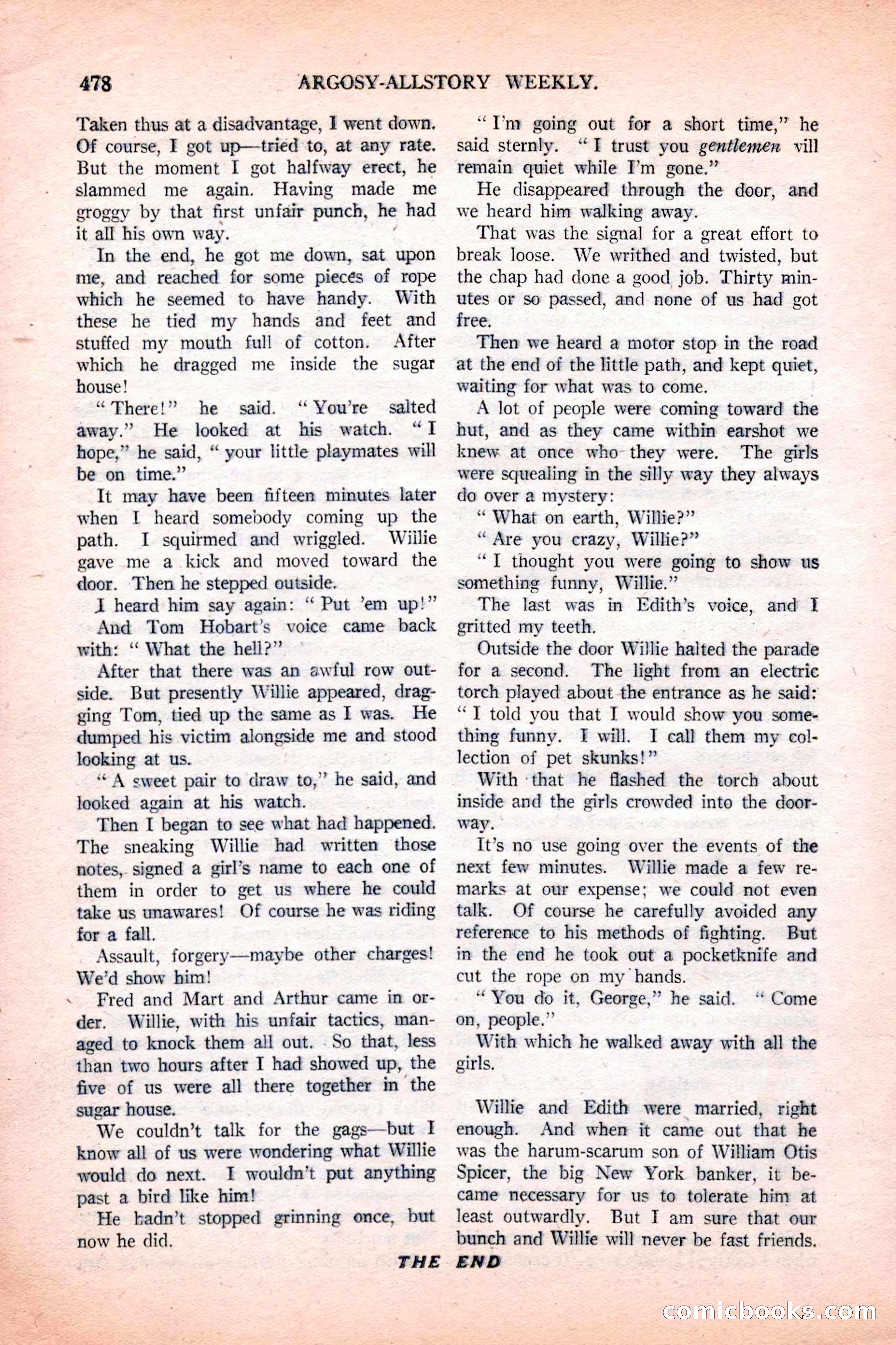 Argosy All-Story Weekly, December 4, 1926 — page 168 of 184
