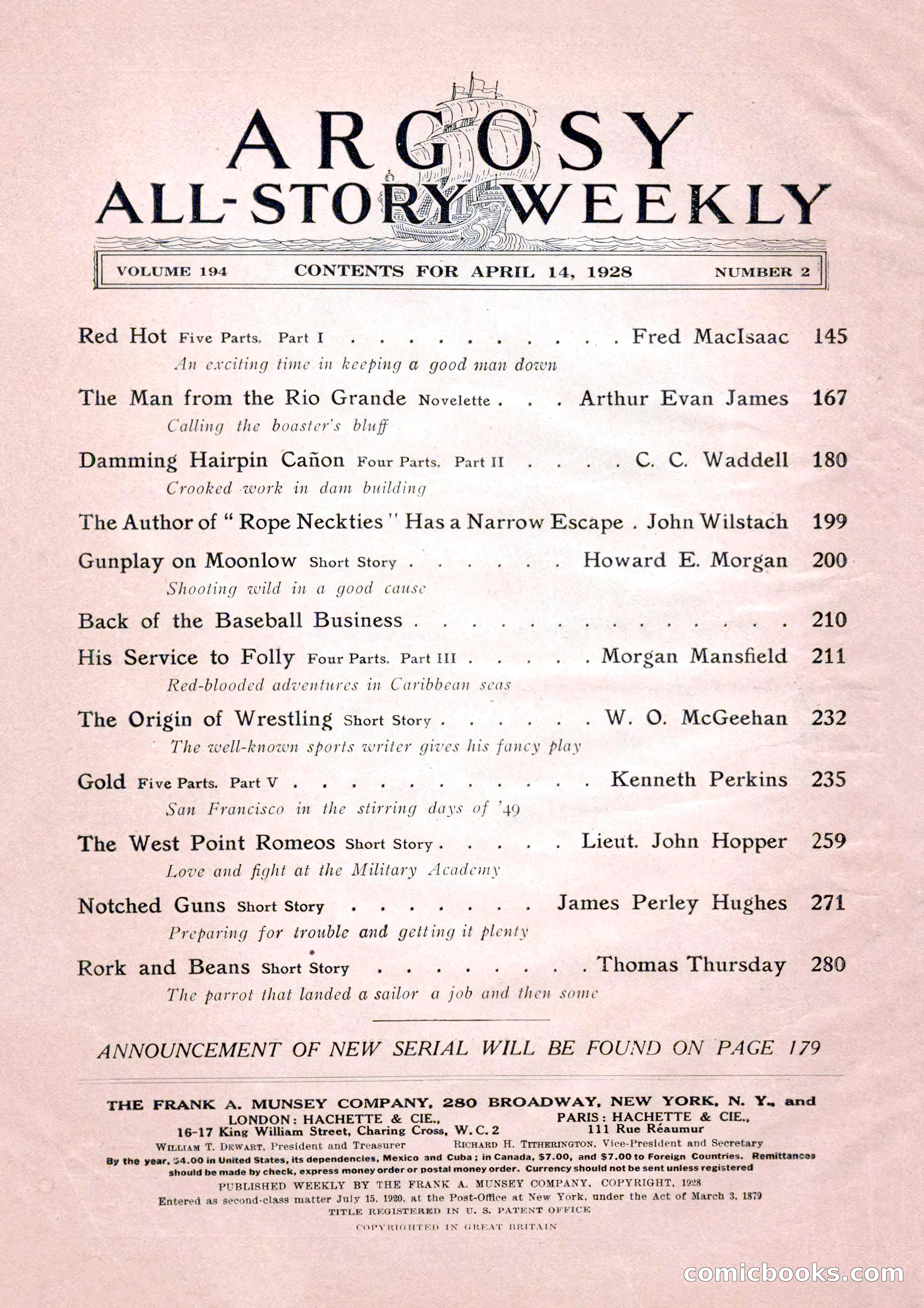 Argosy All-Story Weekly, April 14, 1928 — page 4 of 152