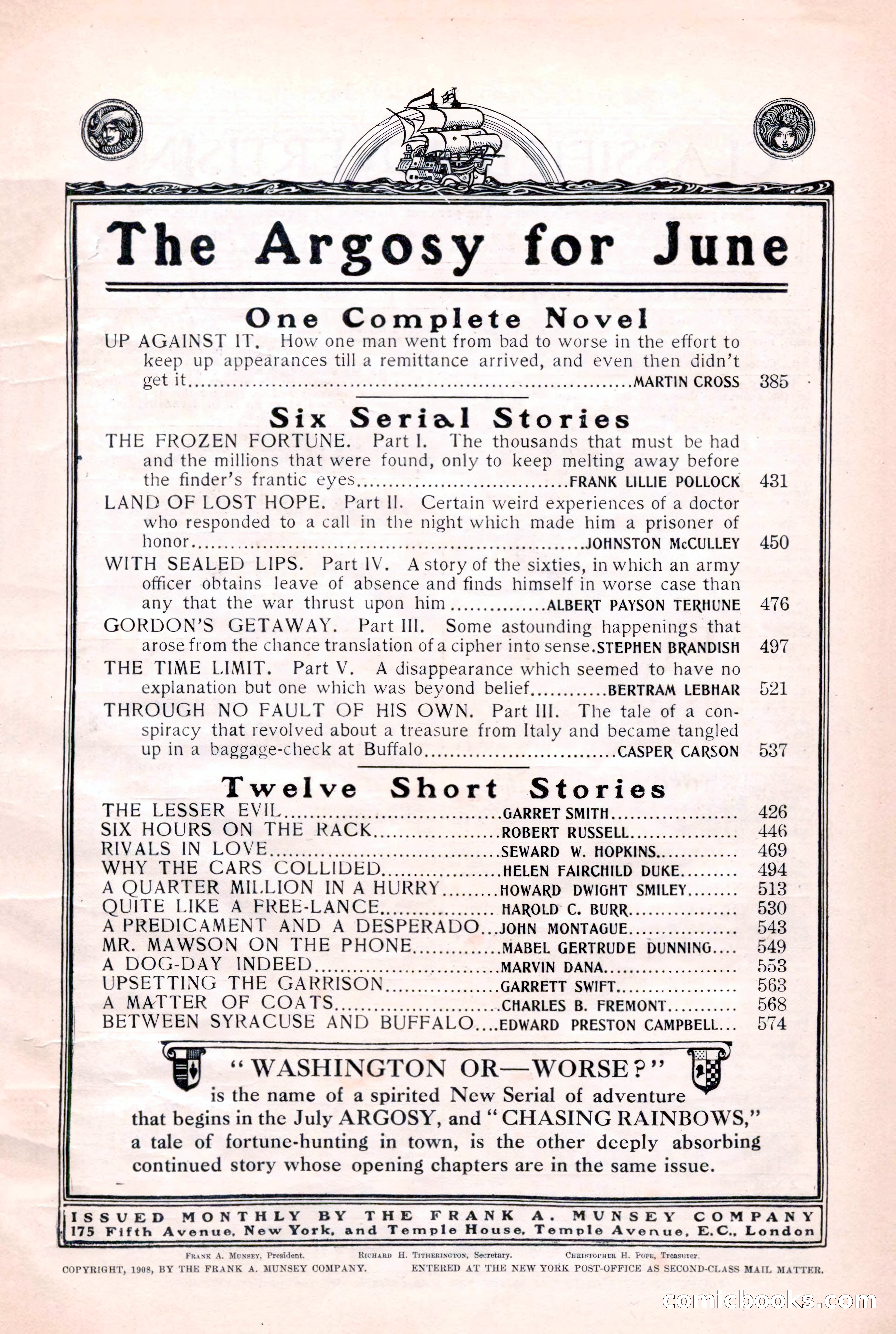 The Argosy for June 1908 — page 5 of 236