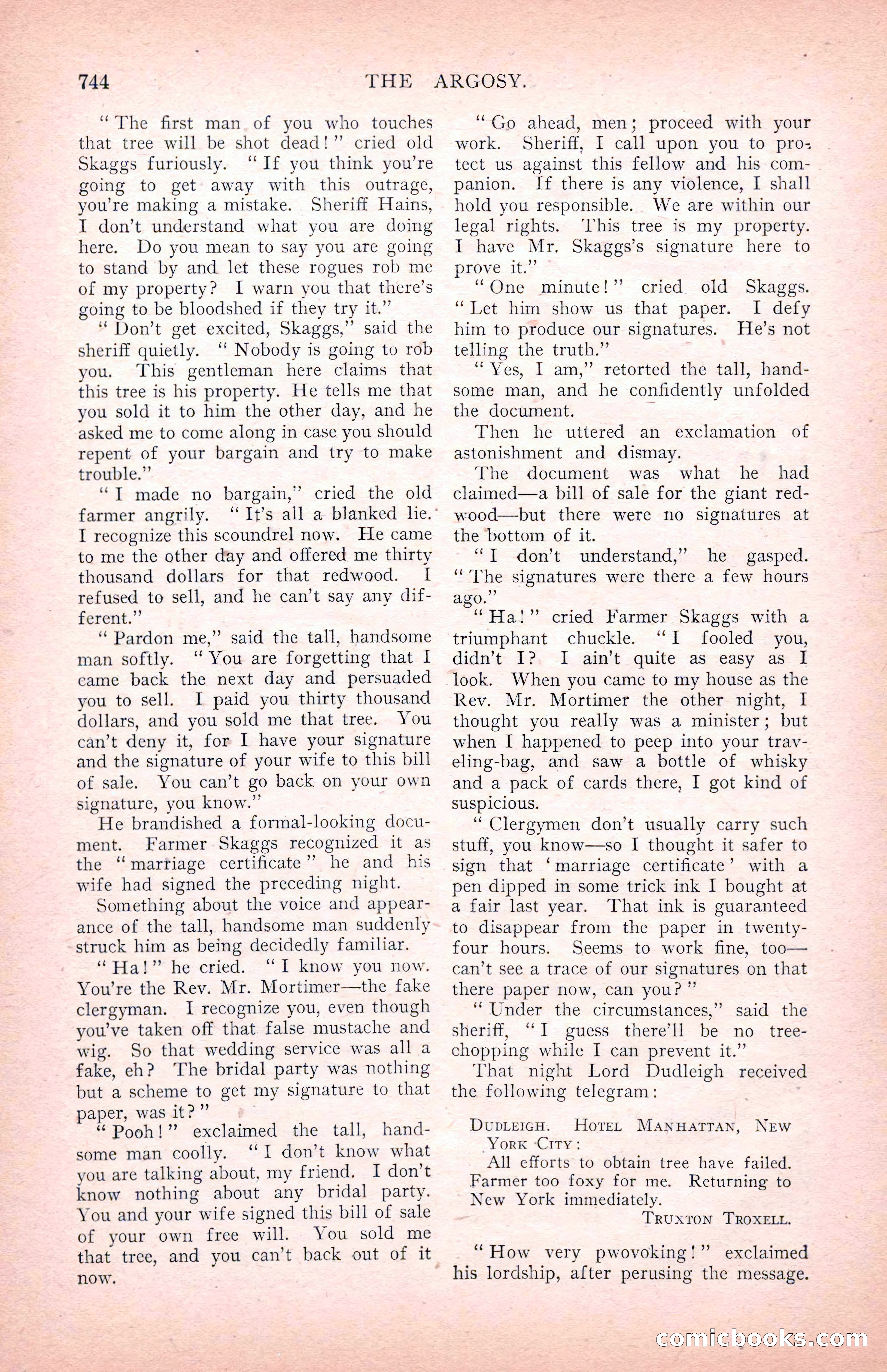 The Argosy for March 1909 — page 182 of 244