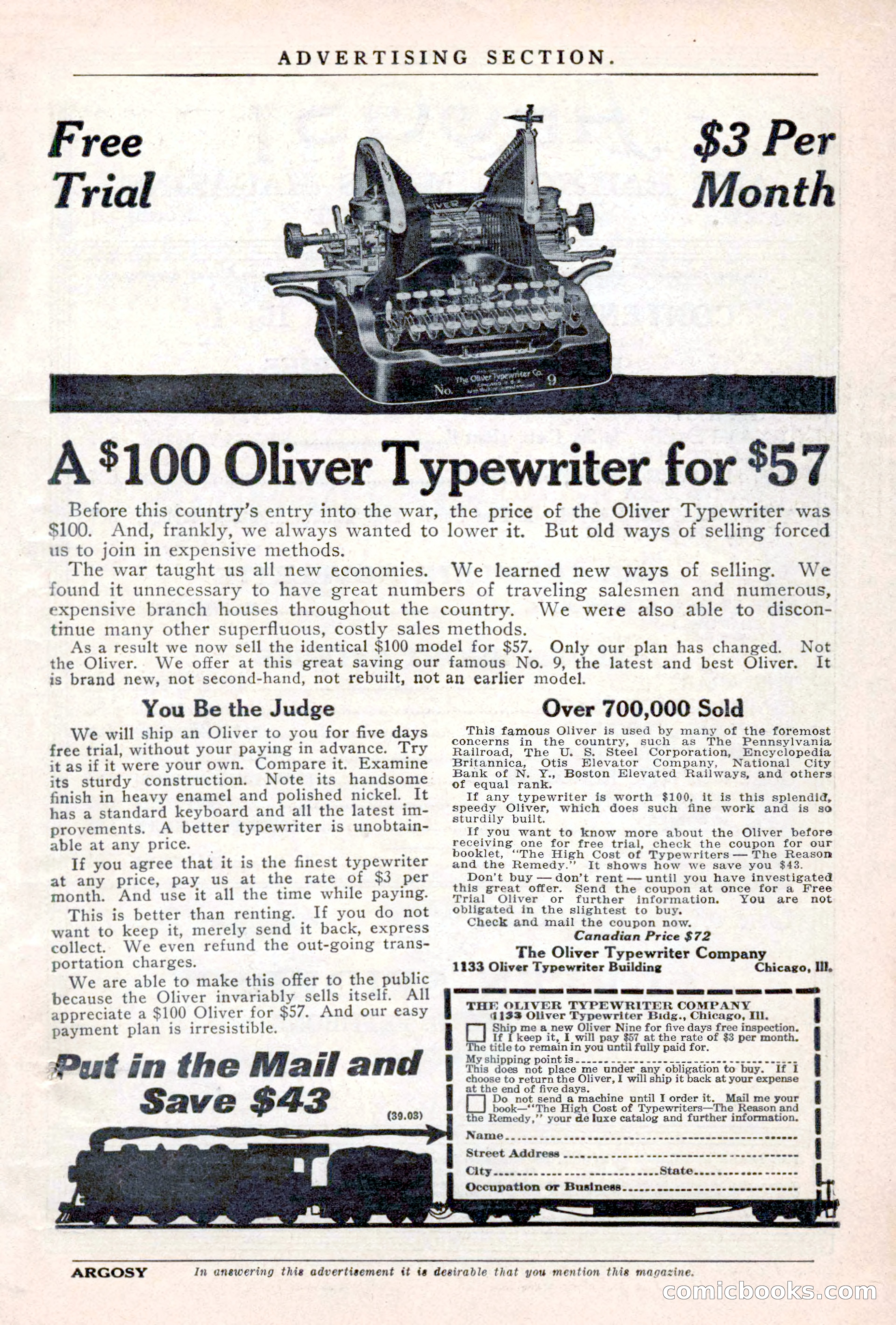 Argosy and Railroad Man's Magazine, March 15, 1919 — page 3 of 196